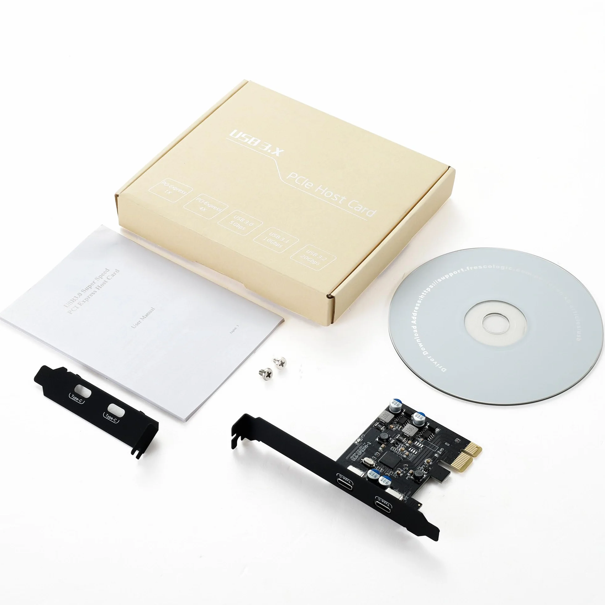 Karta PCIe USB C 2 porty z Power Delivery, karta USB 3.0 5Gbps szybkie ładowanie 20W dla komputera stacjonarnego
