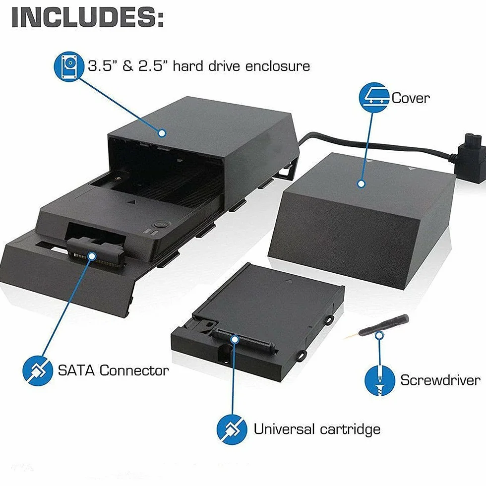 Nowy dysk twardy zewnętrzny pudełko do przechowywania danych gra rozszerza pojemność pamięci wewnętrznej wsparcie 9 cm i 6,3 cm do 2 TB na akcesoria do gier PS4