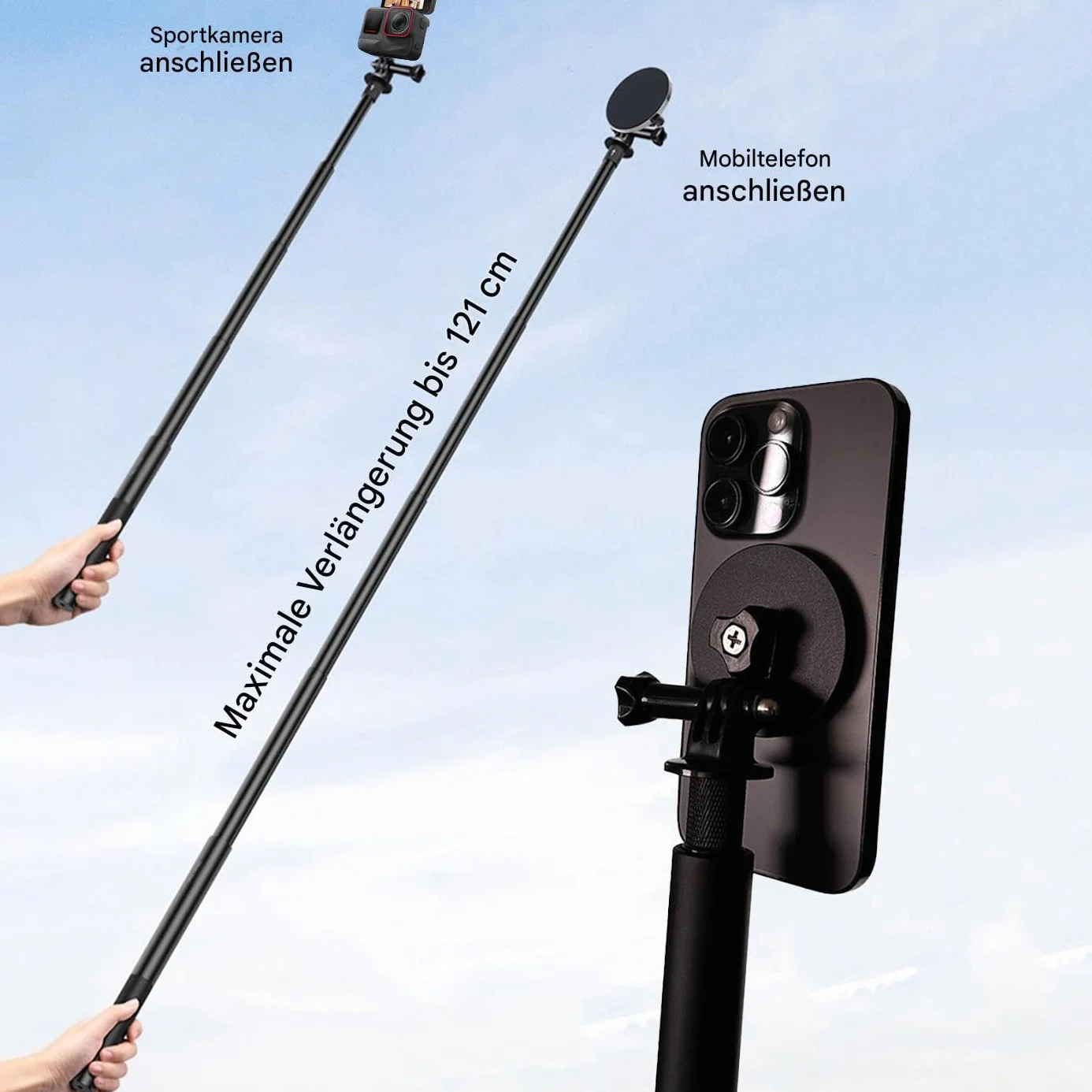 Statyw Golfowy Do Telefonu Uchwyt Golfowy Na Telefon | Wysuwany Obrotowy Magnetyczny Uchwyt Samochodowy 360 Stopni Regulowana Wysokość Do Wideokonferencji Gotowania Na Zewnątrz