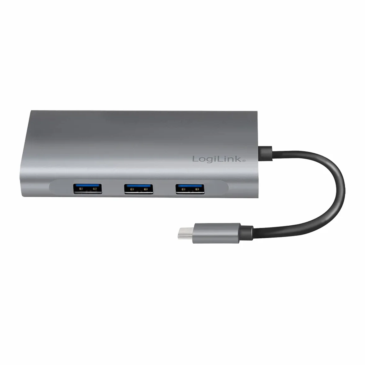 LogiLink UA0383 - USB 3.2 (Gen 1) stacja dokująca z 10 portami i PD (Power Delivery) 100 W, 1 x USB-C (PD) / 3 X USB 3.0/1 x HDMI / 1 x VGA / 1 x RJ45 / 1 x microSD / 1 x SD / 1 x 3,5 mm