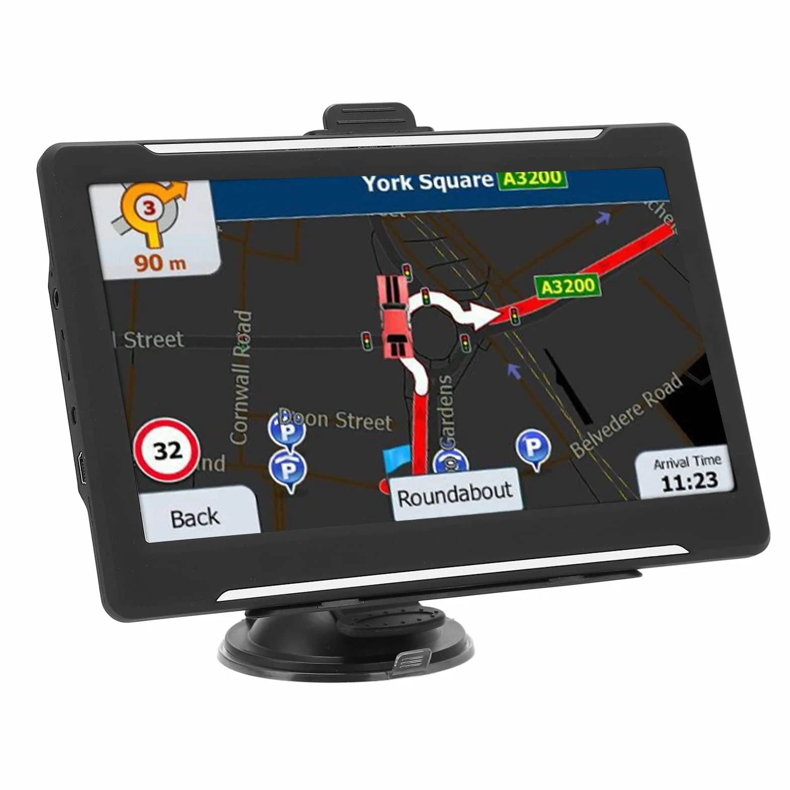Nawigacja GPS do samochodu, 7-calowy ekran 8 GB 256 MB WIFI GPS Navigator 180 W 1024X600 HD Łatwy do zobaczenia w trybie offline GPS samochodowy z przewodnikiem głosowym, system ostrzegawczy