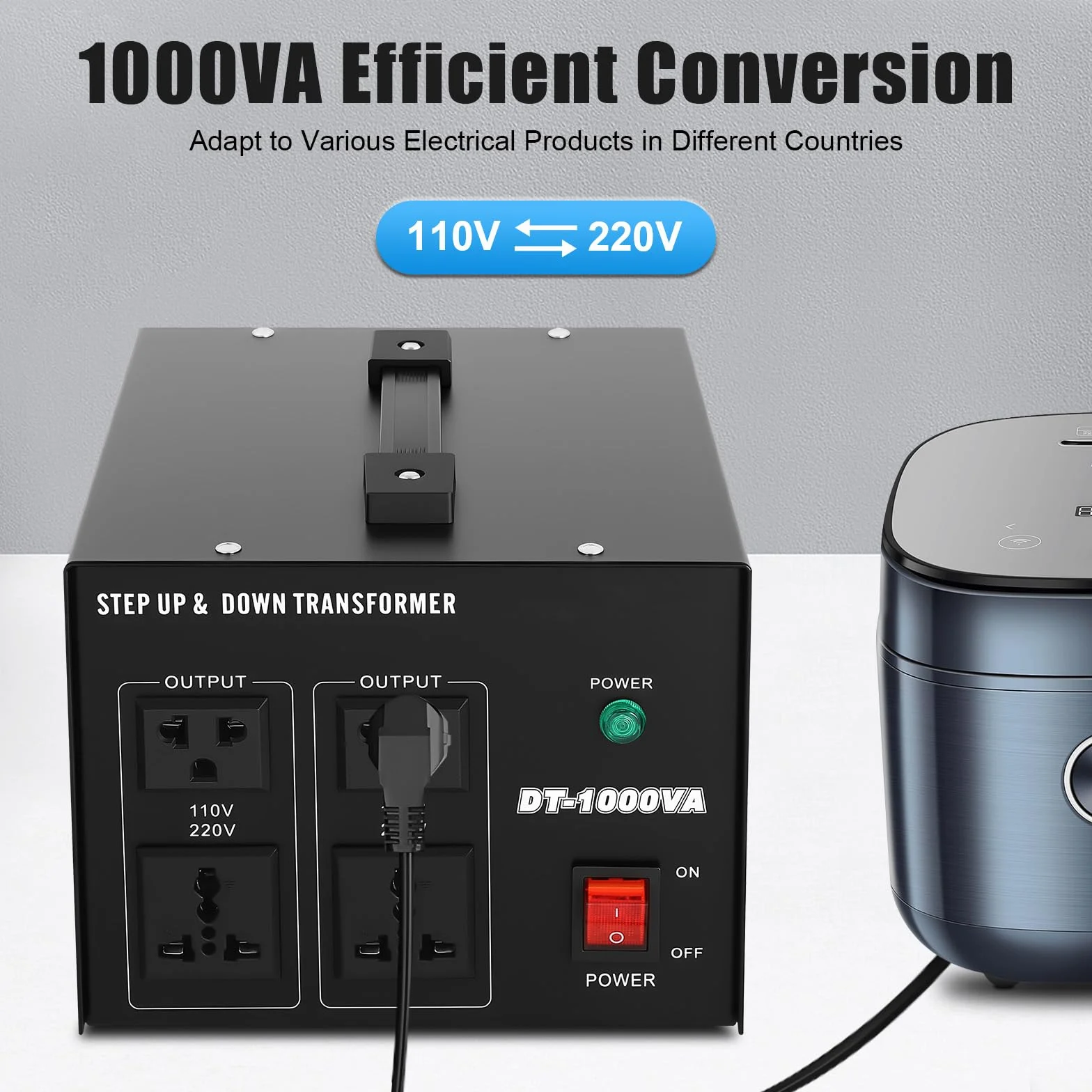 Przetwornica napięcia 800 W 1 kVA transformator 220 V na 110 V i 110 V na 220 V konwerter napięcia z zabezpieczeniem przed przeciążeniem