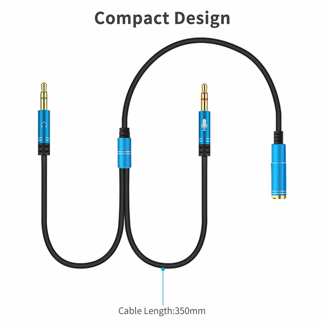 Adapter rozdzielacza kabla słuchawkowego Y do komputera 3,5 mm żeński na 2 podwójne 3,5 mm męskie, pozłacany, odporny na korozję, mikrofon audio, kabel Y do zestawu słuchawkowego, podłączenia do