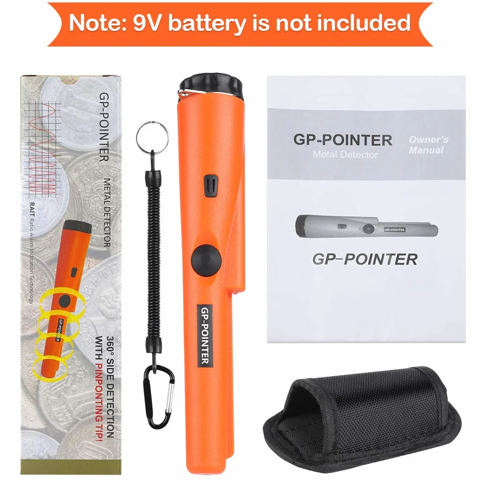 Diealles Shine Pinpointer, wodoszczelny, przenośny wykrywacz metalu z wbudowanym wskaźnikiem LED, wskaźnik skanowania 360°, metalowy poszukiwacz złotych monet, Hunt, biżuteria
