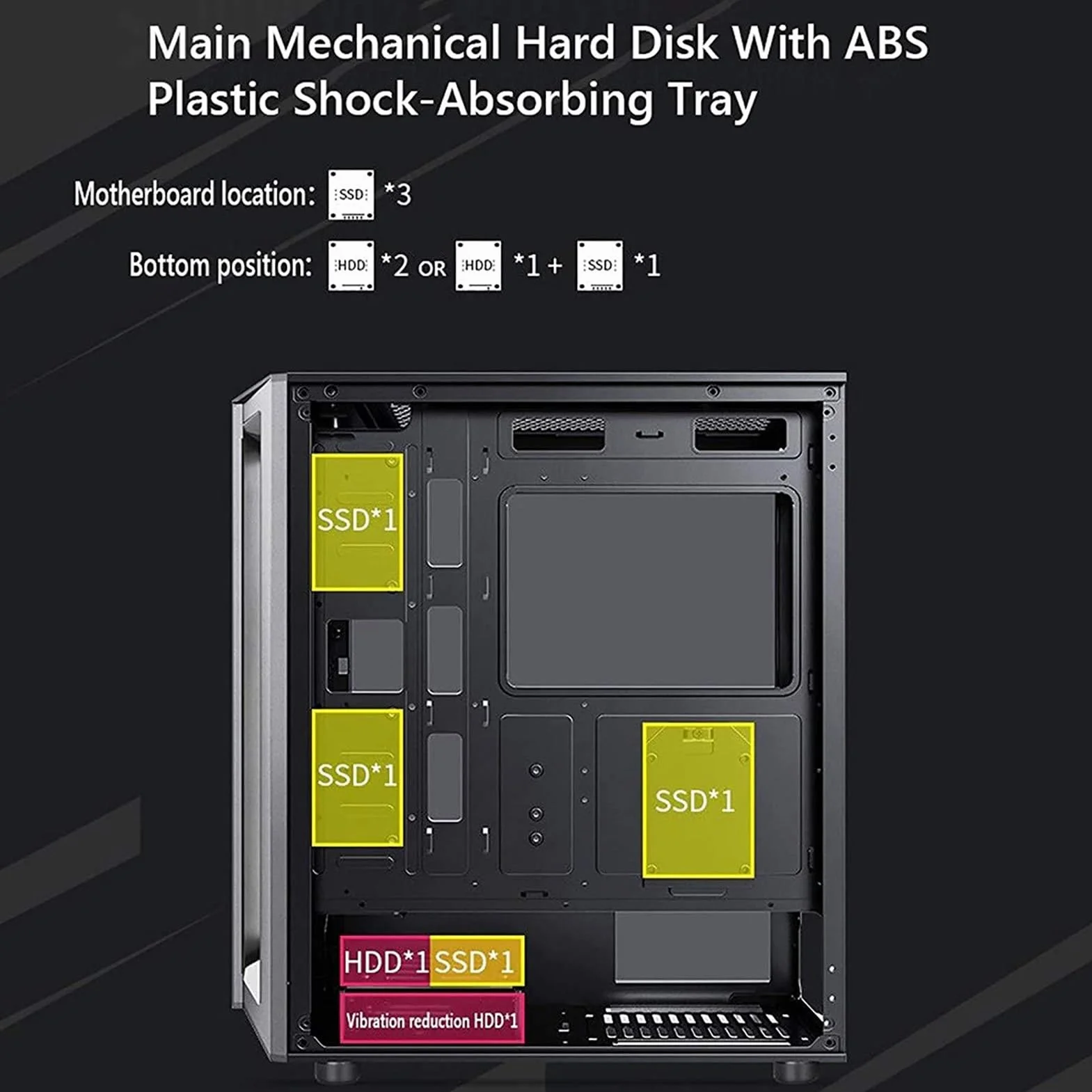 Obudowa do gier PC, obsługuje formaty ATX/M-ATX/ITX, wentylatory 6x120 mm, główna obudowa komputera chłodzona wodą 360°, odpowiednia do gier i pracy biurowej (Size : Style 2)