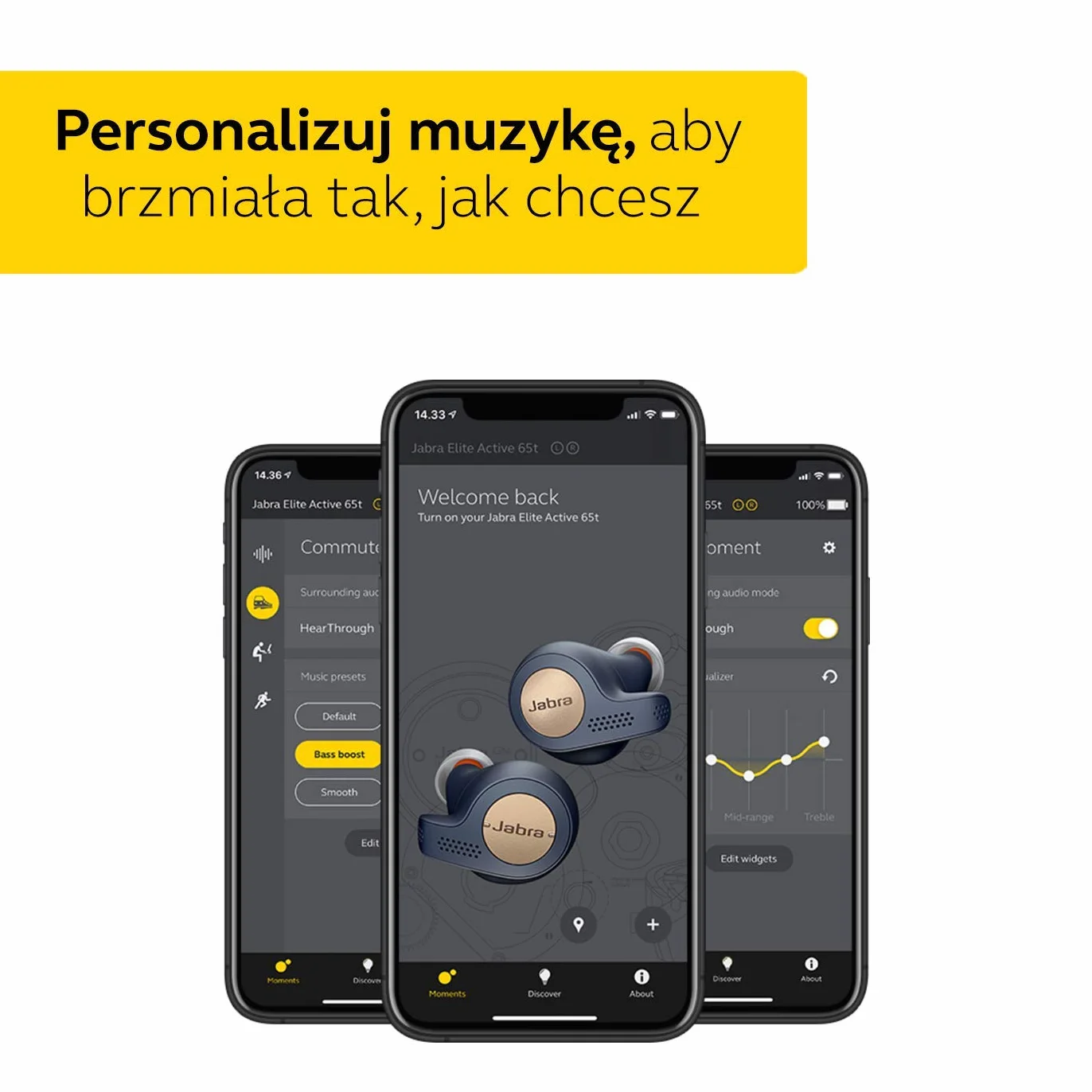 Jabra Elite Active 65t - sportowe słuchawki douszne Bluetooth z pasywną redukcją szumów i czujnikiem ruchu do ćwiczeń - bezprzewodowe połączenia i muzyka - tytanowo-czarny