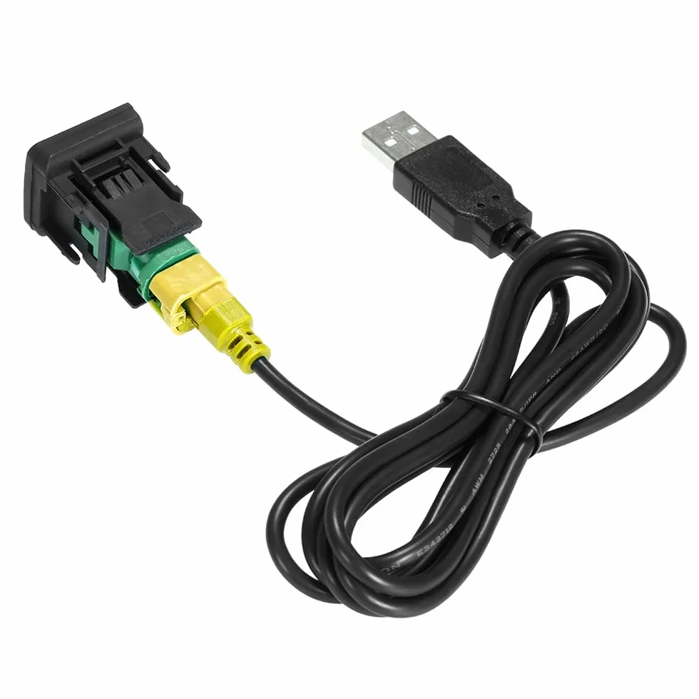 Shkalacar Adapter USB audio 130 cm, samochodowy odtwarzacz audio, kabel radiowy, kompatybilny z VW