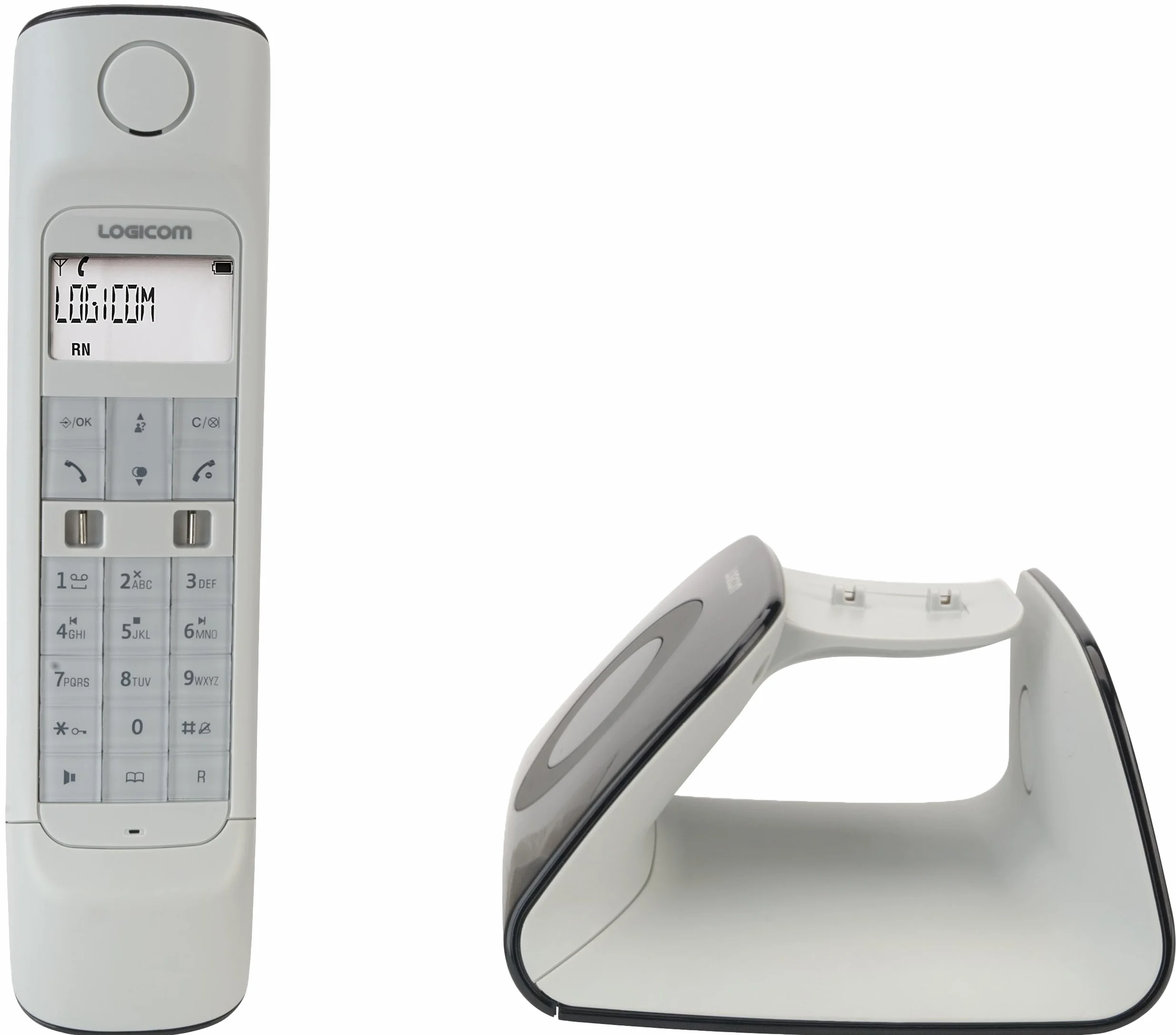 Logicom - Retro 2 DECT - Bezprzewodowy telefon z automatyczną sekretarką - Czarny