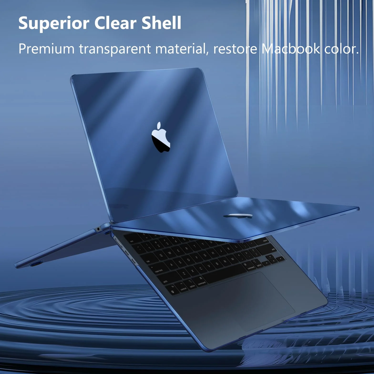 Fintie Etui do MacBooka Air 34.5 cm M4/M3/M2 (2025/2024/2022), zatrzaskowa twarda obudowa kompatybilna z MacBook Air 34.5 cm Retina Display & Touch ID, A3240 A3113 A2681, niebieskie (Midnight Blue)