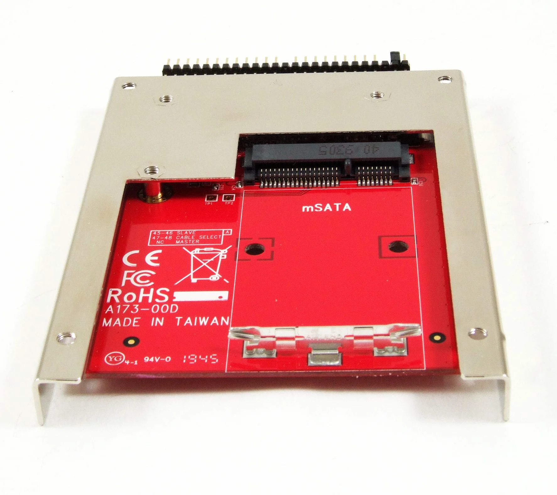 IIDE-MSAT mSATA SSD na 2,5-calowy konwerter adaptera IDE z aluminiowym wspornikiem ramy - Zatrzask i zatrzymaj mSATA SSD jako dysk SSD 9,5 mm 2,5 IDE