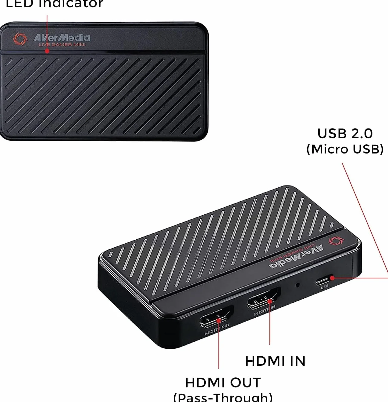 Avermedia Live Gamer MINI GC311, Karta Przechwytująca, Kompatybilny z Nintendo Switch, Play Station 4, Xbox, iPhone, iPad (GC311) GDDR4, AGP PCI Express x 4, Czarny