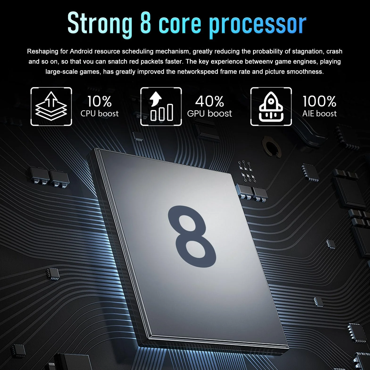 Odblokowany Smartfon, Wyświetlacz HD o Przekątnej 6,54 Cala, 8 GB RAM 256 GB ROM, Octa Core, Aparat 32 MP, Odblokowanie twarzą 16 MP,12, GPS, 4G 5G WIFI, Trwała Bateria (BLUE)