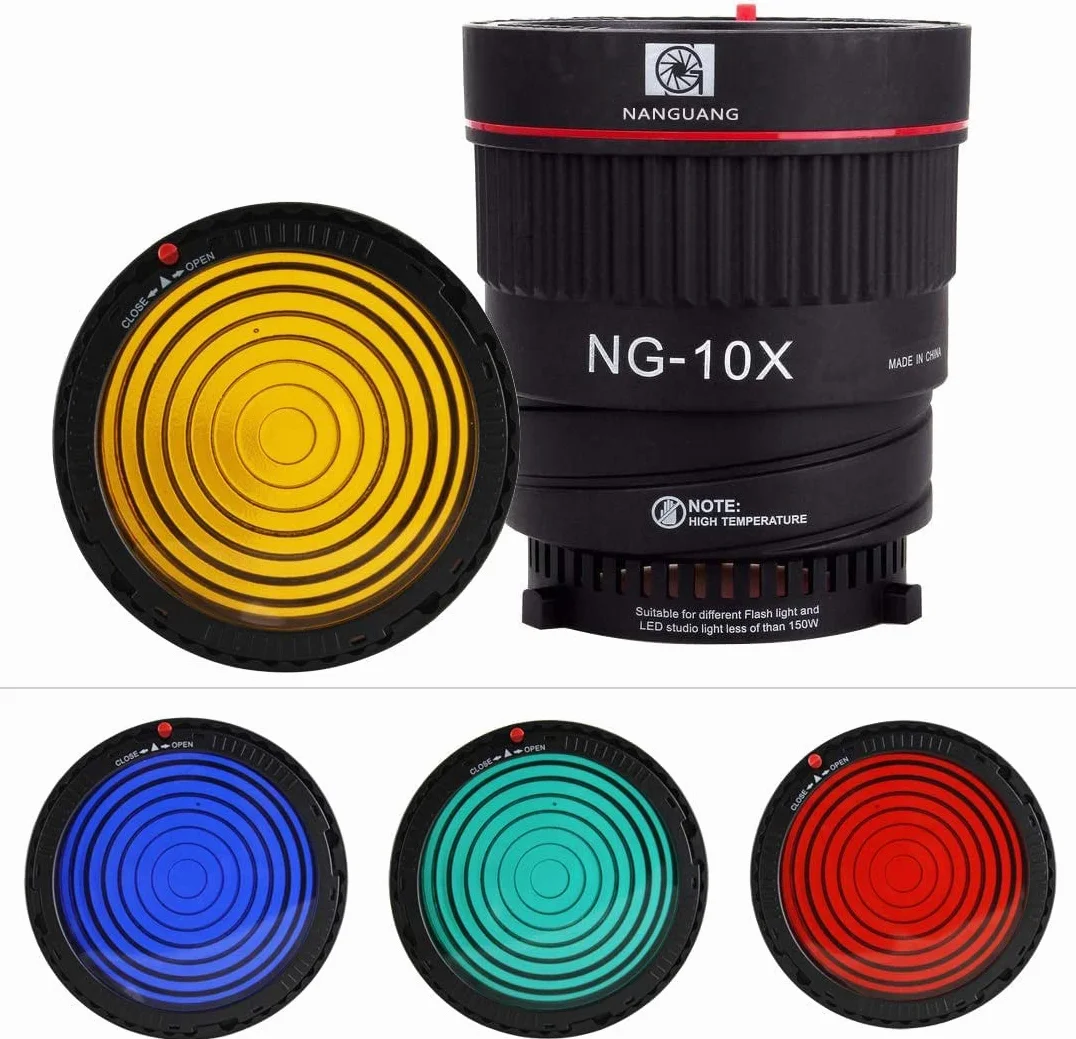 Hersmay NG-10X Mocowanie Bowensa Obiektyw Fresnela Adapter do ogniskowania Punkt Fresnela Adapter S-Mount 10-40° 5X jaśniejszy do Godox sl-60w Mocowanie Bowens Lampa studyjna Lampa błyskowa LED