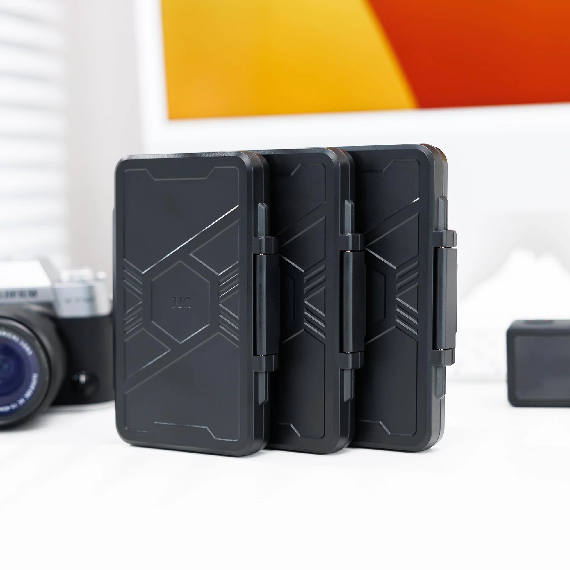 JJC Etui na karty pamięci z 60 przegródkami na 40 Micro SD SDXC SDHC 20 SD SDXC SDHC, Anti-Shock Micro SD TF etui na karty SD Organizer do przechowywania kart SD