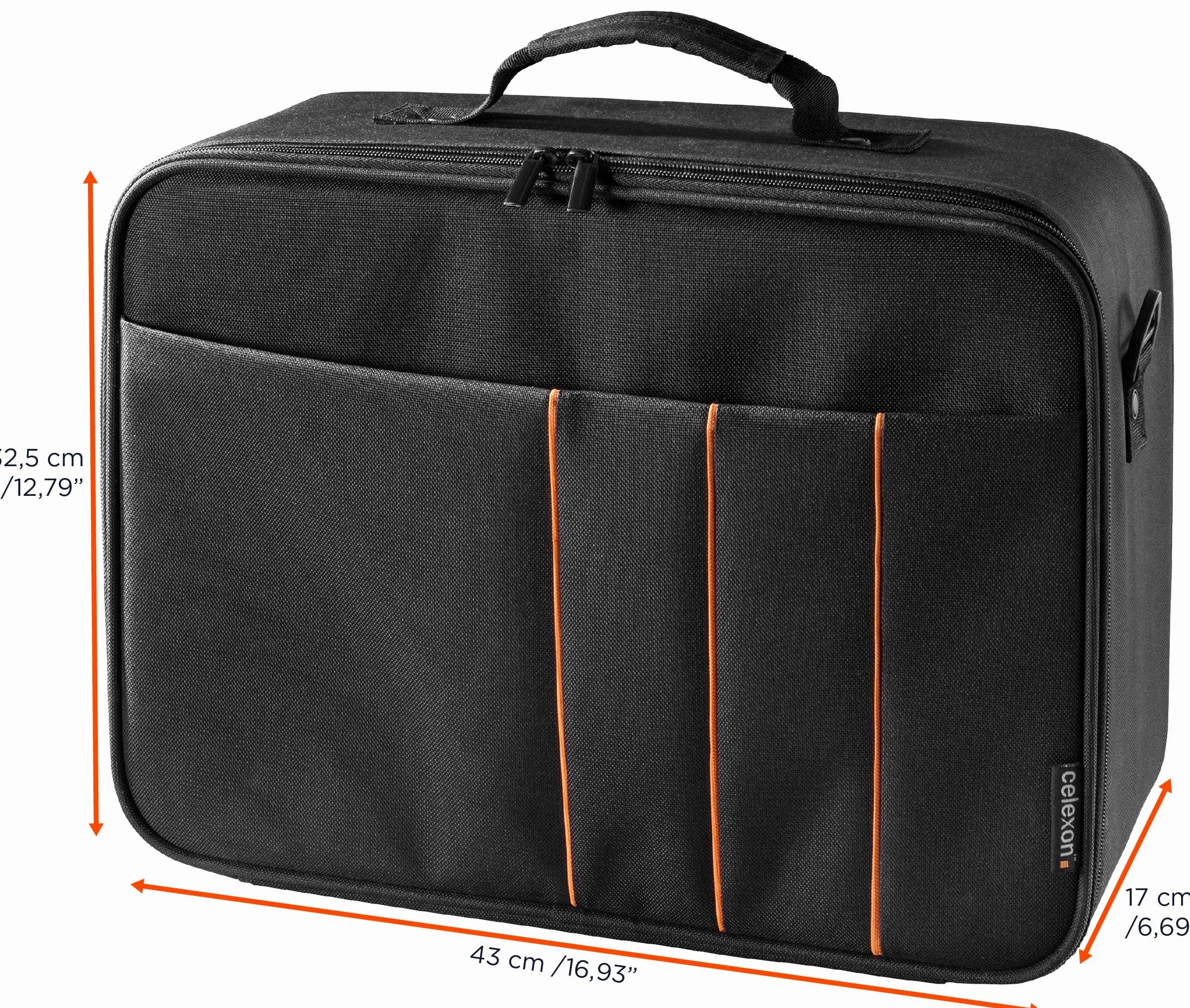 celexon Torba do rzutnika Economy – 41 x 29 x 15 cm – twarda obudowa – odporna na działanie wody i zmywalna – 100% poliester – czarna