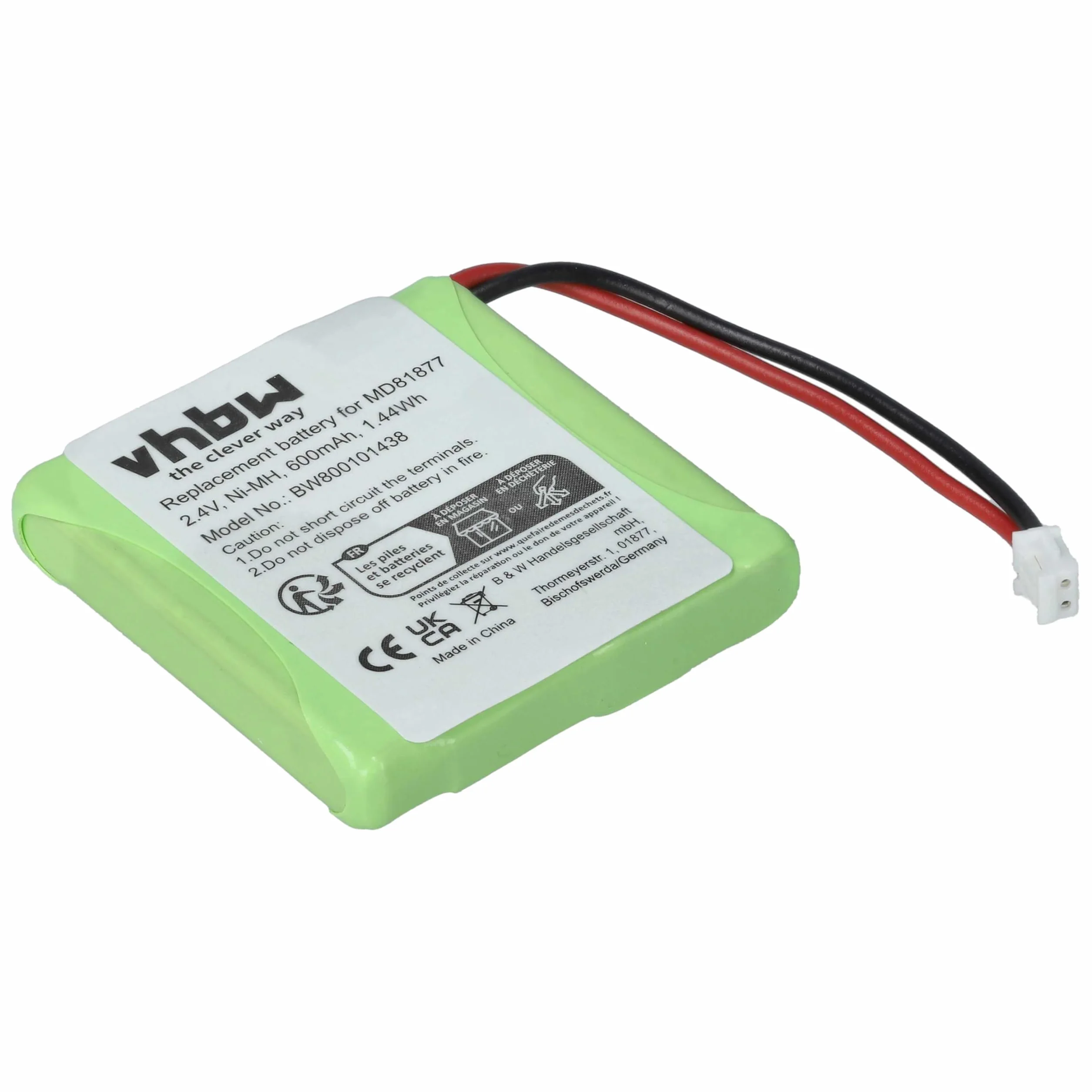 Bateria Ni-MH 600 mAh 2,4 V kompatybilna MEDION Fritz Fon MT-D