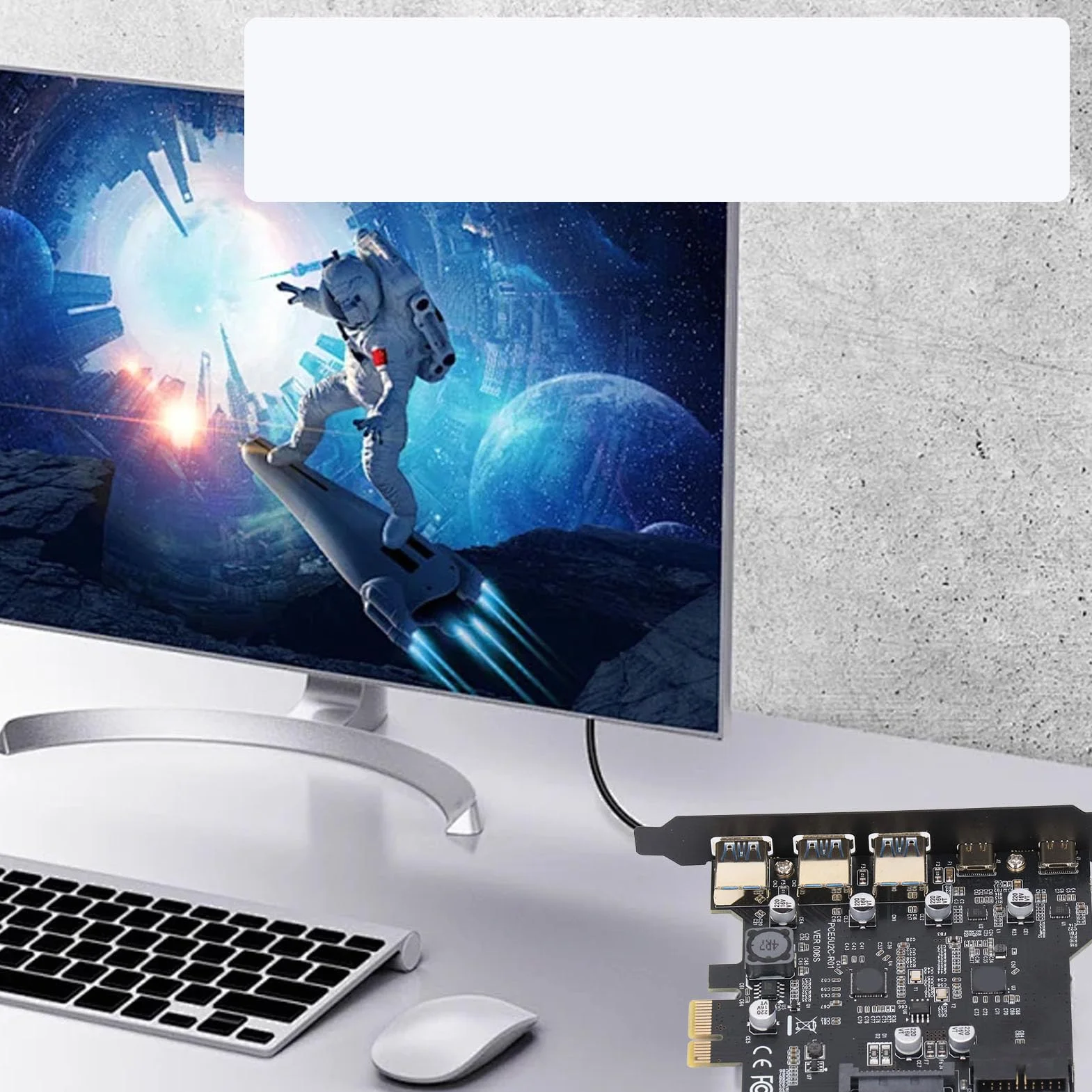 Tnfeeon Karta rozszerzeń PCIe USB 3.2 Gen 2 5-portowy Szybki Transfer Danych 20 Gb/s do Komputerów Stacjonarnych Użytkownicy Laptopów Podłącz Wiele urządzeń Jednocześnie za pomocą Portów