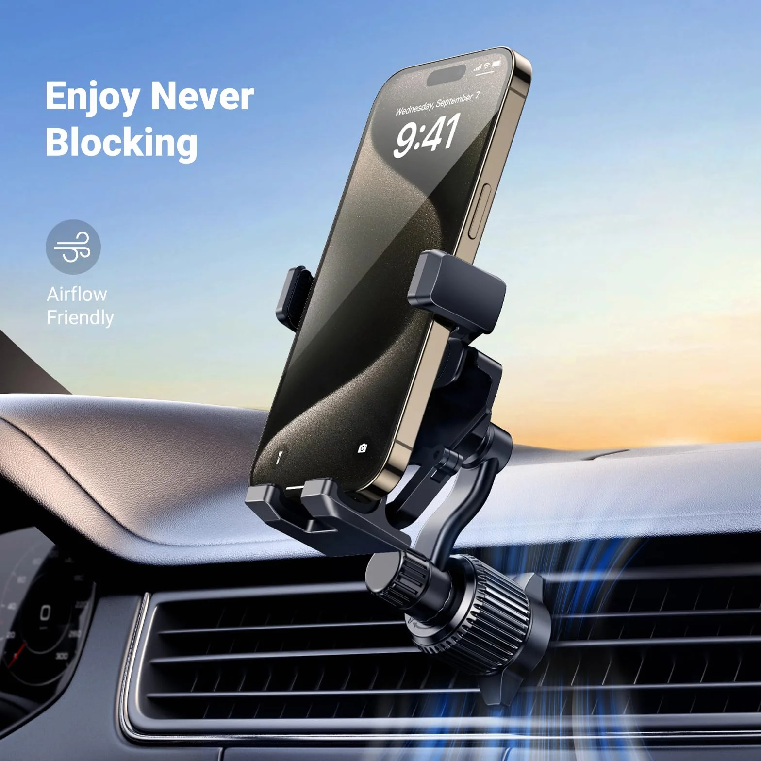 UGREEN Samochodowy uchwyt na telefon 360° z systemem grawitacyjnym i metalowym klipsem kompatybilny z iPhone 14 Pro Max, Galaxy 23 Ultra, Huawei