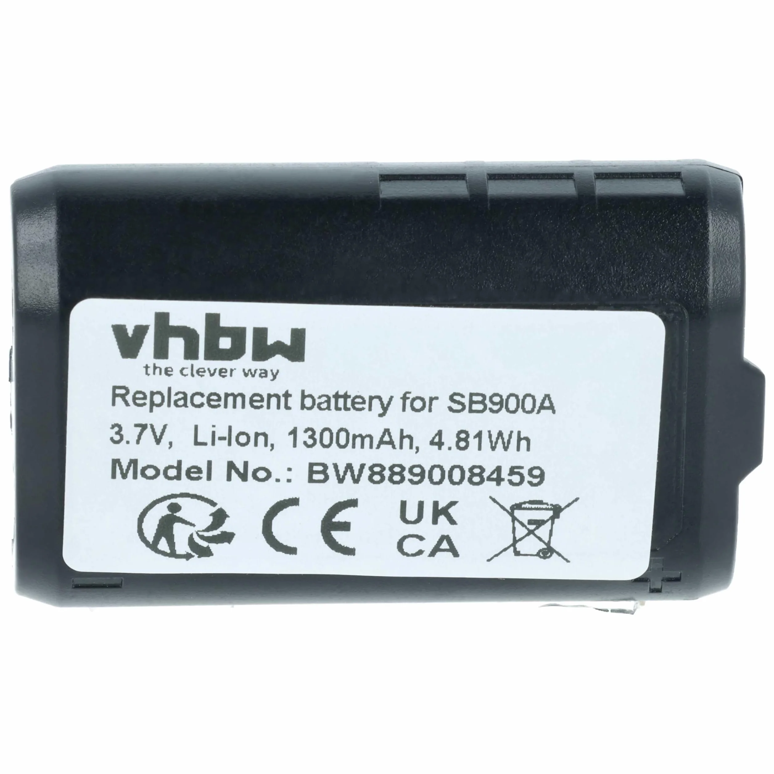 vhbw Wymienna bateria do Shure SB900A, SB900B, 95A42465, SB900 do cyfrowego systemu radiowego, nadajnika (1300mAh, 3,7V, Li-ION)