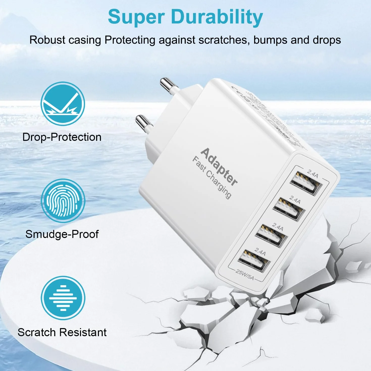 Ładowarka USB 4 porty 25W 5A Szybka ładowarka do iPhone Samsung