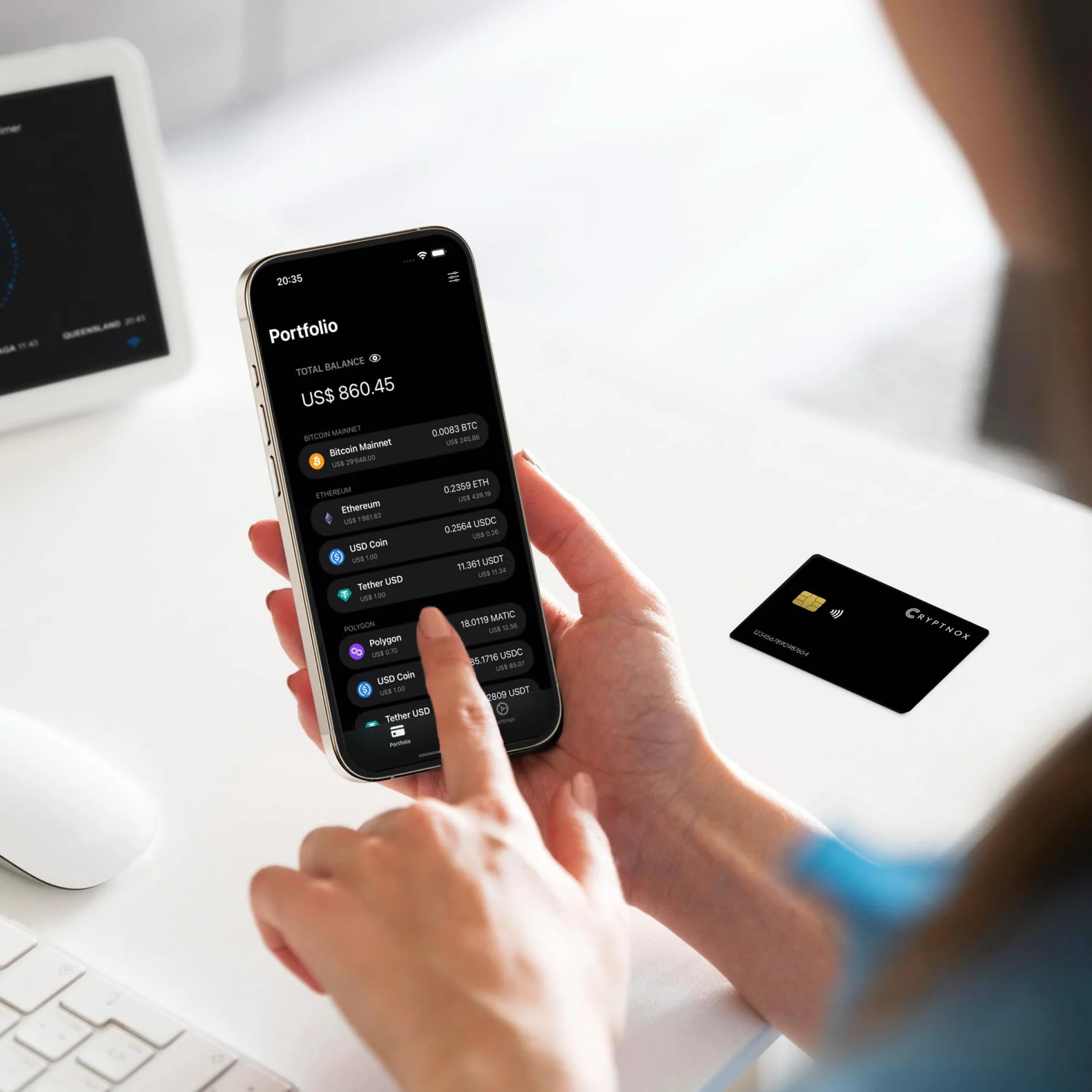 NFC sprzętowy portfel kryptowalut, zimny portfel, zestaw 2 kart | Cold storage z samokontrolą na bezbateryjnej karcie NFC z kopią na drugiej karcie, bez zapisywania frazy seed