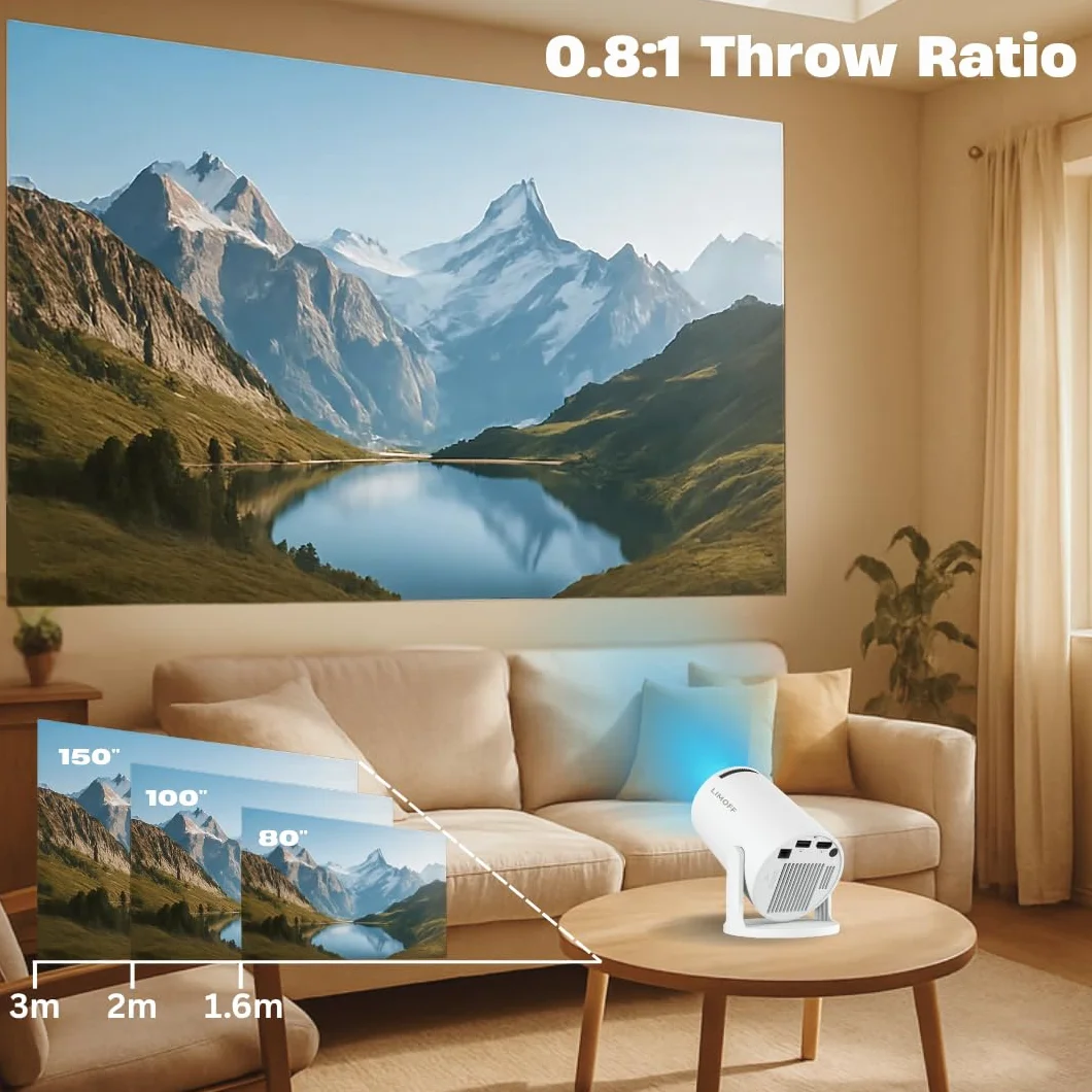 Hy300Pro + mini projektor 1080p Full HD Smart z systemem Android 11, WiFi 6 i Bluetooth 5.2, przenośny mini projektor kina domowego, obsługa 4K