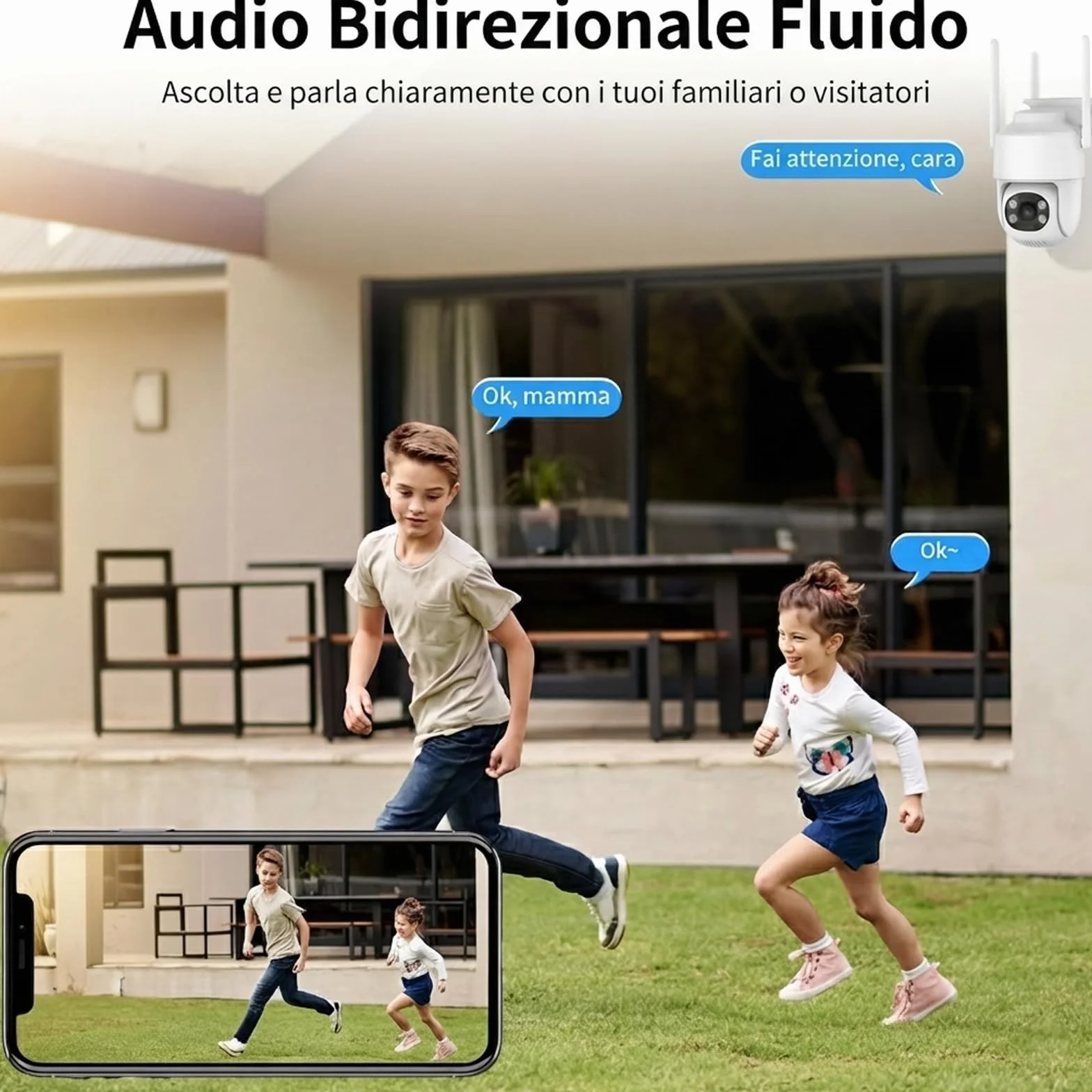 Nuwo Zewnętrzna kamera Wi-Fi 2K PTZ | 270°Pan/90°Tilt | Kolorowa kamera monitorująca IP Night Vision | dwukierunkowy dźwięk | Wykrywanie ruchu, alarm dźwiękowy i jasny | IP66