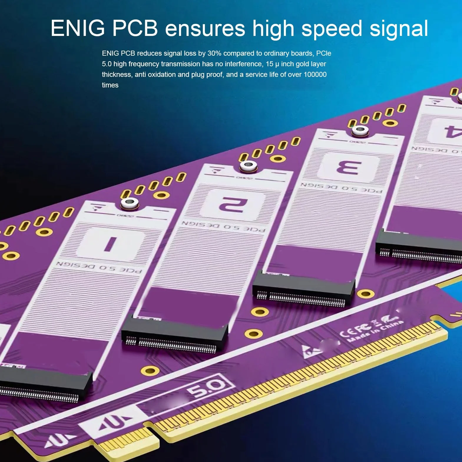 Annadue Karta Adaptera NVMe PCIe, prędkość Transferu do 512 Gb/s, grubość Warstwy Złota 15 μ, Odpowiednia do zadań Wymagających Dużej Ilości Zasobów, dla 8 Osób i Później