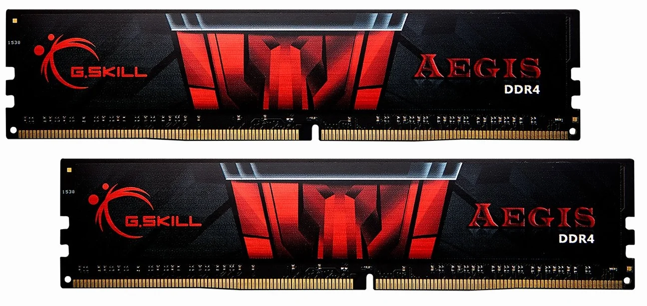 Pamięć PC - G.Skill Aegis 16 GB (2 x 8GB) DDR4 3000 MHz CL16 - Zestaw dwukanałowy 2 barretki pamięci RAM DDR4 PC4-24000 - F4-3000C16D-16GISB (dożywotnia gwarancja G.Skill)
