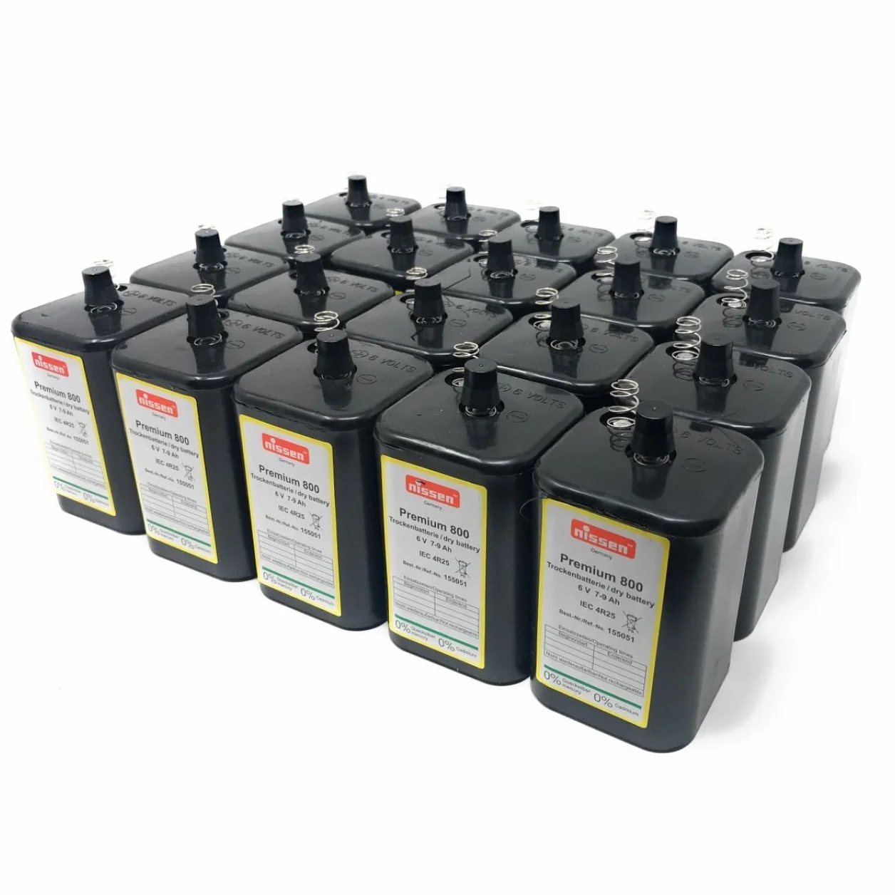 4R25 bateria blokowa 6 V, zamiennik do baterii latarniowej IEC 4R25 (poduszka 6 V-block, 20 sztuk w zestawie)