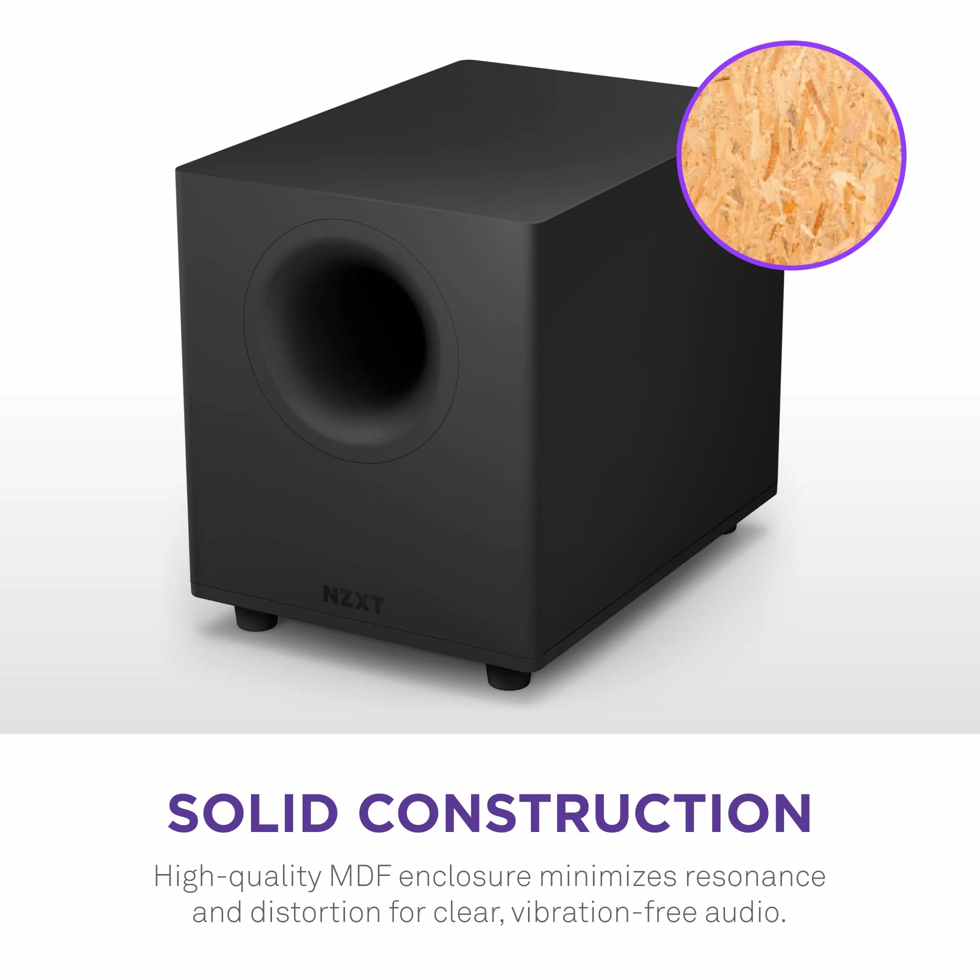 NZXT Relay Subwoofer PC - AP-SUB80-EU - Czarny - 140 W - Głębokie basy - 6,5-calowy głośnik Down-Firing