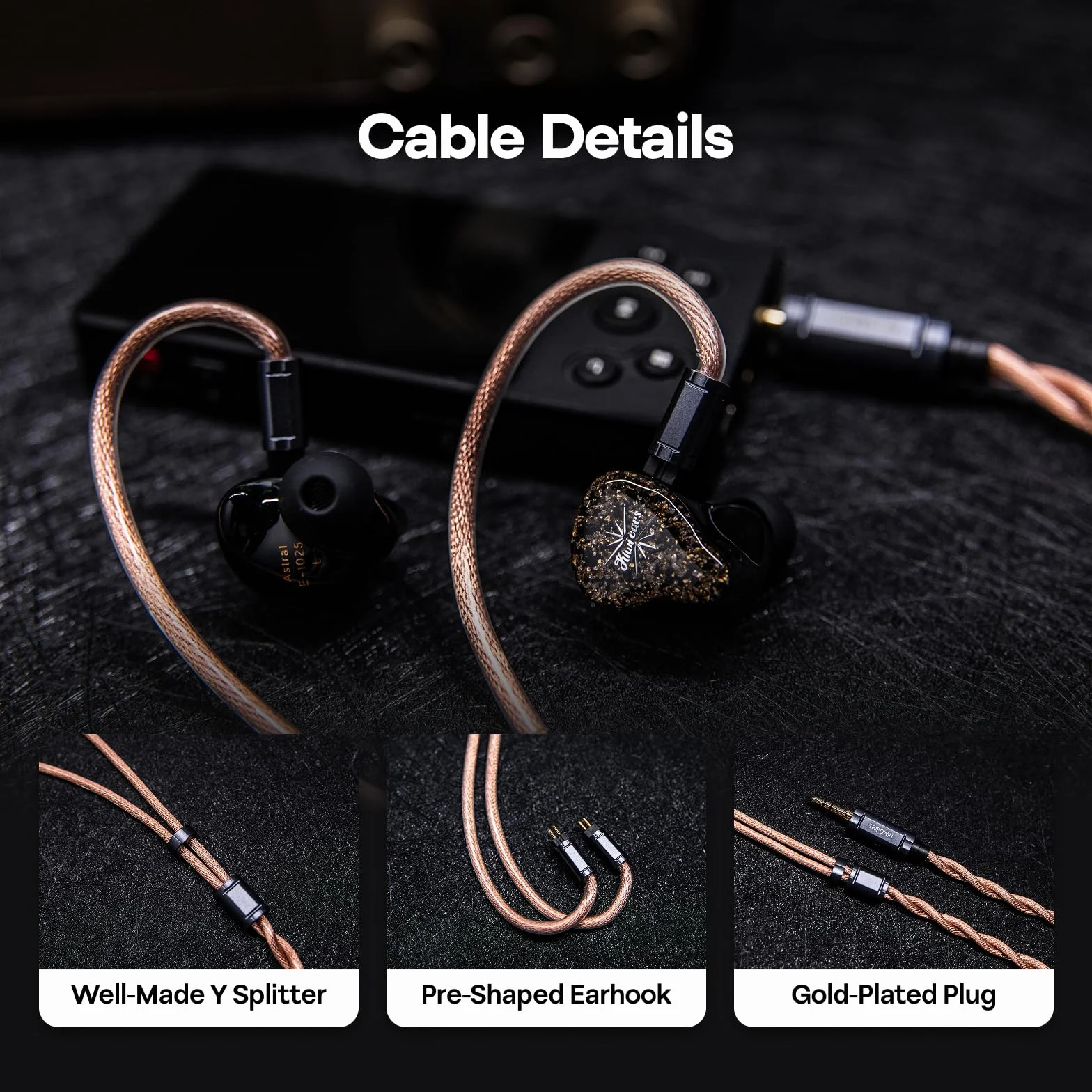 Linsoul Tripowin Nimbus Kabel IEM Hybrid Single Crystal Copper, przewód słuchawkowy LITZ TYPE5 i AWG 19, przewód zamienny HiFi do monitorów dousznych (Recessed 2Pin)