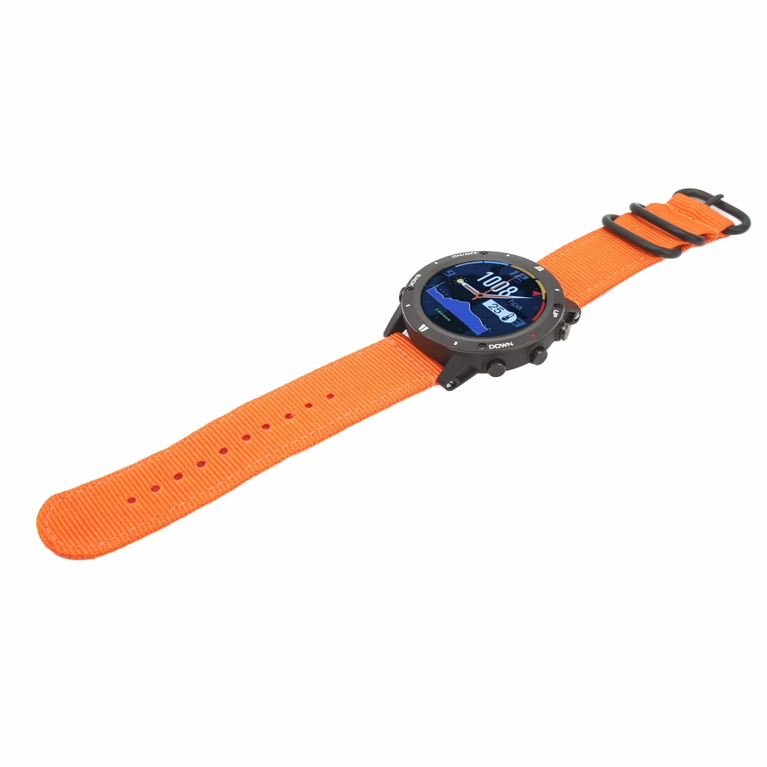 Zegarek Sportowy Metalowe ładowanie USB Monitorowanie Snu Smartwatch 50M Wodoodporna Nawigacja z Trackerem do Biegania (Pomarańczowy)