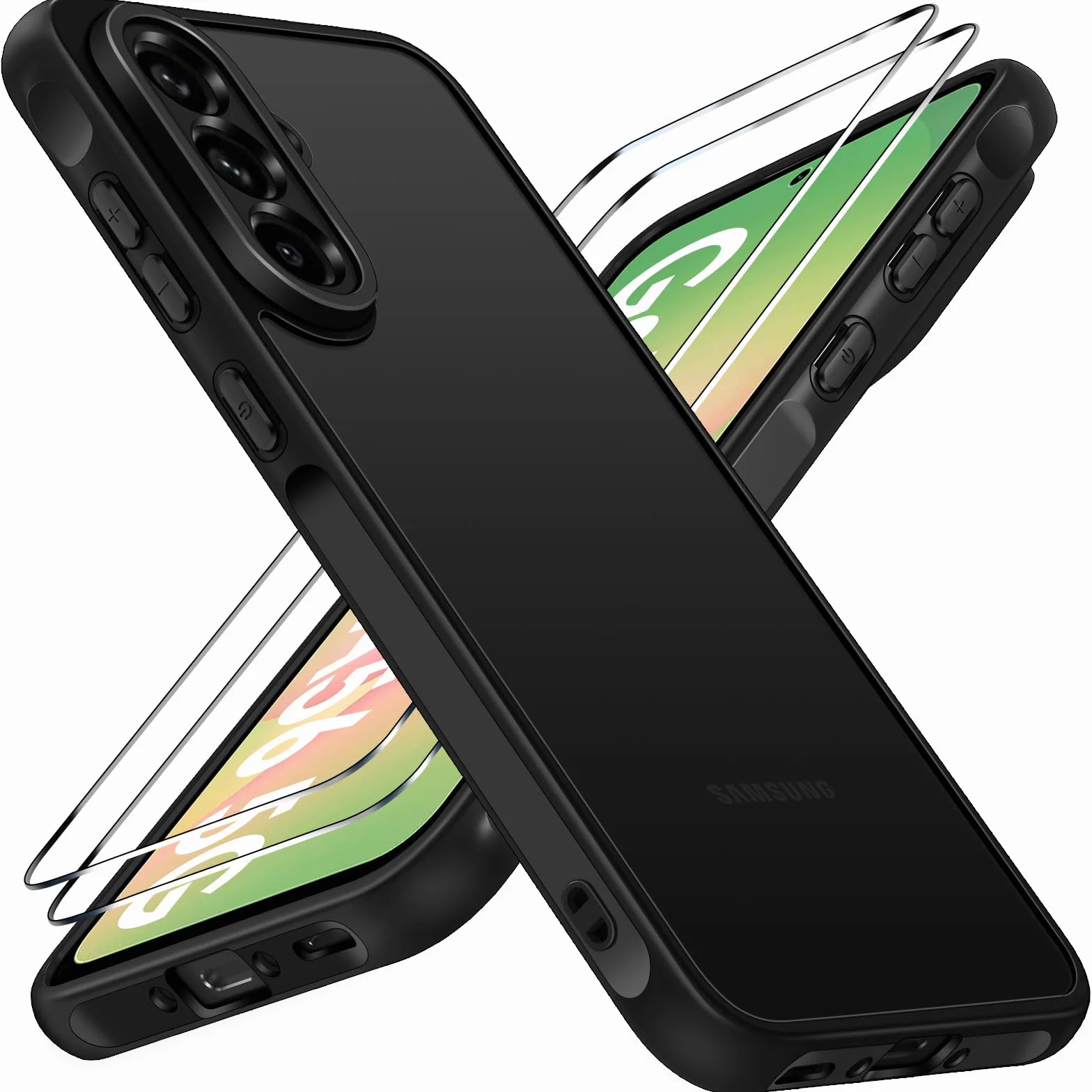 ivoler Matowa obudowa do Samsung Galaxy A56 5G wojskowa odporna na wstrząsy ochrona kamery czarne