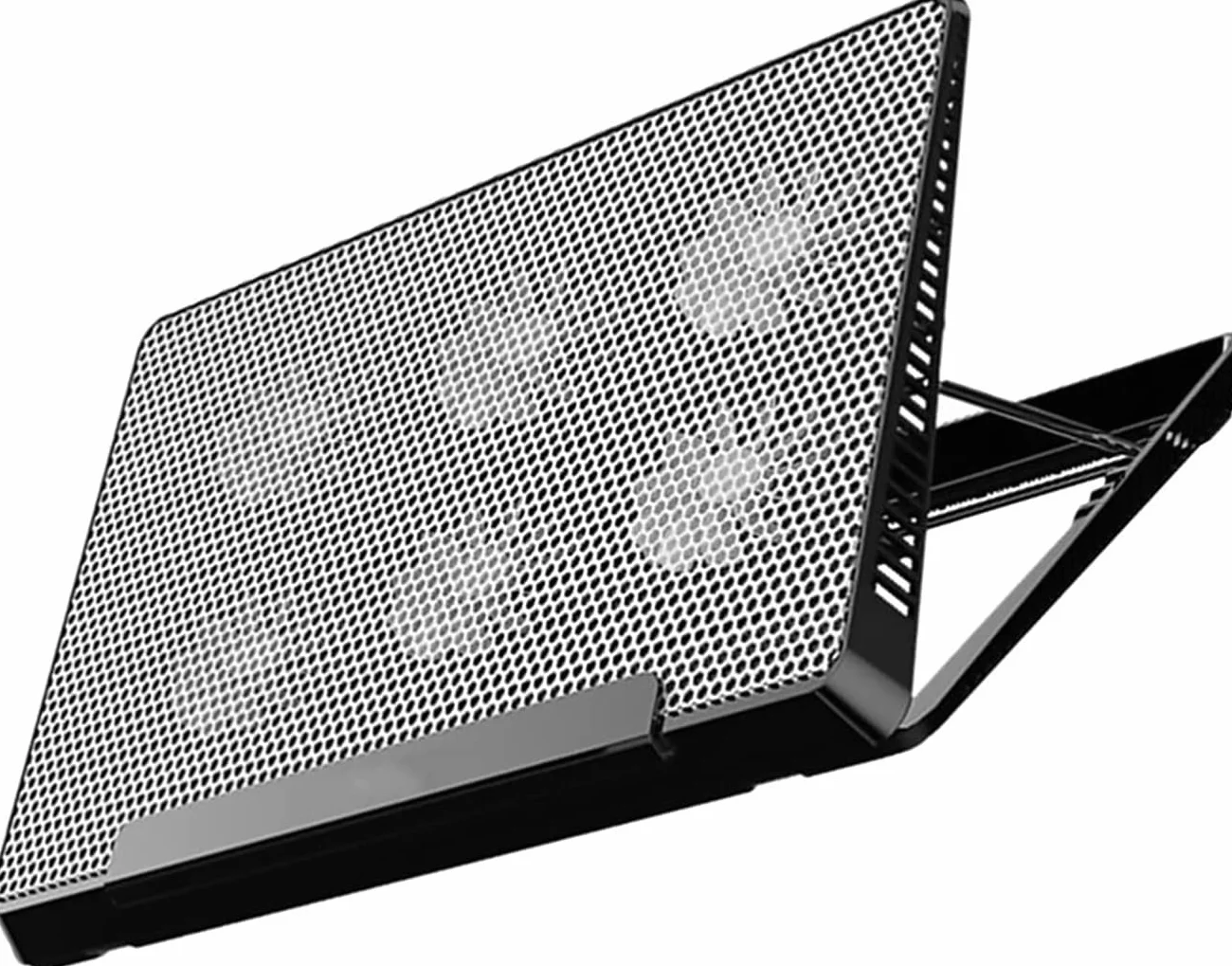 Chłodziarka Laptopa Chłodziarka Do Laptopa Chłodnica USB Podstawa Notebooka Regulowana Podkładka Chłodząca Z 6 Wentylatorami Aluminiowy Stojak Na Podstawkę Chłodzącą Stojak(Black)