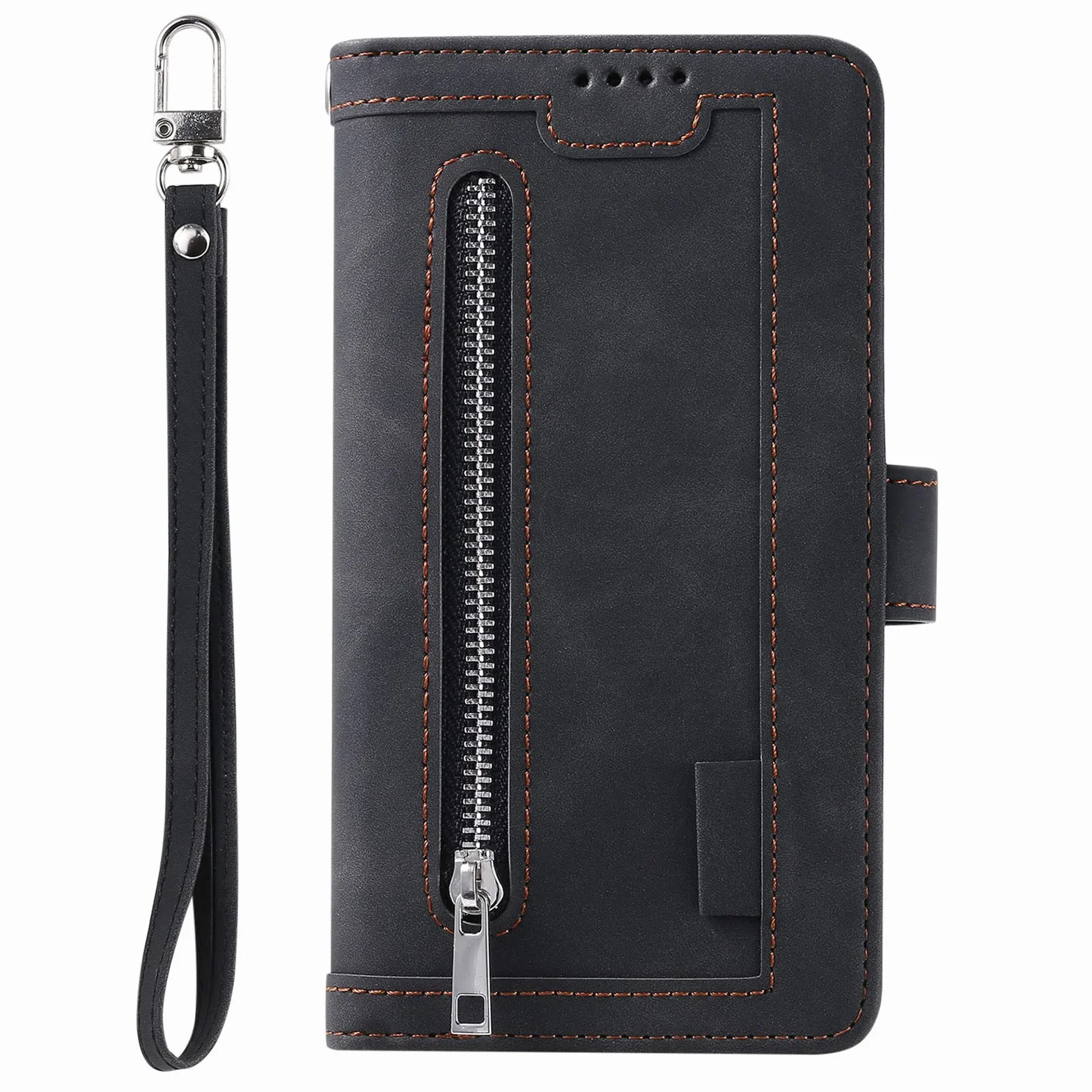 Etui do iPhone 14/14 Pro/14 Plus/14 Pro Max, skórzane etui na telefon komórkowy, portmonetka ochronna, portfel z 9 przegródkami na karty, etui z klapką, odporne na uderzenia, czarne, 35,5 cm (6,1")