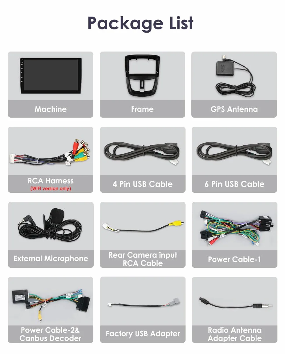 Ossuret Radio samochodowe do Peugeot 207 207CC (2006-2015), 9 cali Android 13 ekran dotykowy 2+32 GB GPS nawigacja z Carplay Android Auto WiFi Bluetooth USB sterowanie kierownicą