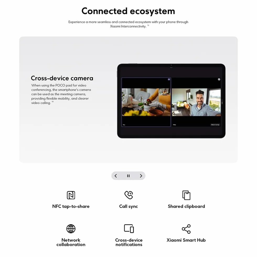 XIAOMI POCO Pad X1, tablet 8 GB + 512 GB, wersja WiFi, wyświetlacz 3,2K, 144 Hz, Hyper AI Snapdragon® 7+ Gen 3, platforma mobilna 8850 mAh, z ładowarką, wersja WiFi (niebieski)