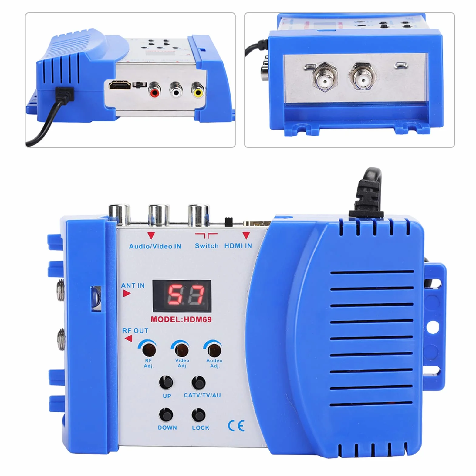 HDM69 Cyfrowy Modulator RF HDMI, Konwerter AV na RF 47~868 MHz, Standardowy Modulator Przenośny VHF UHF PAL, dla UE 100-240 V