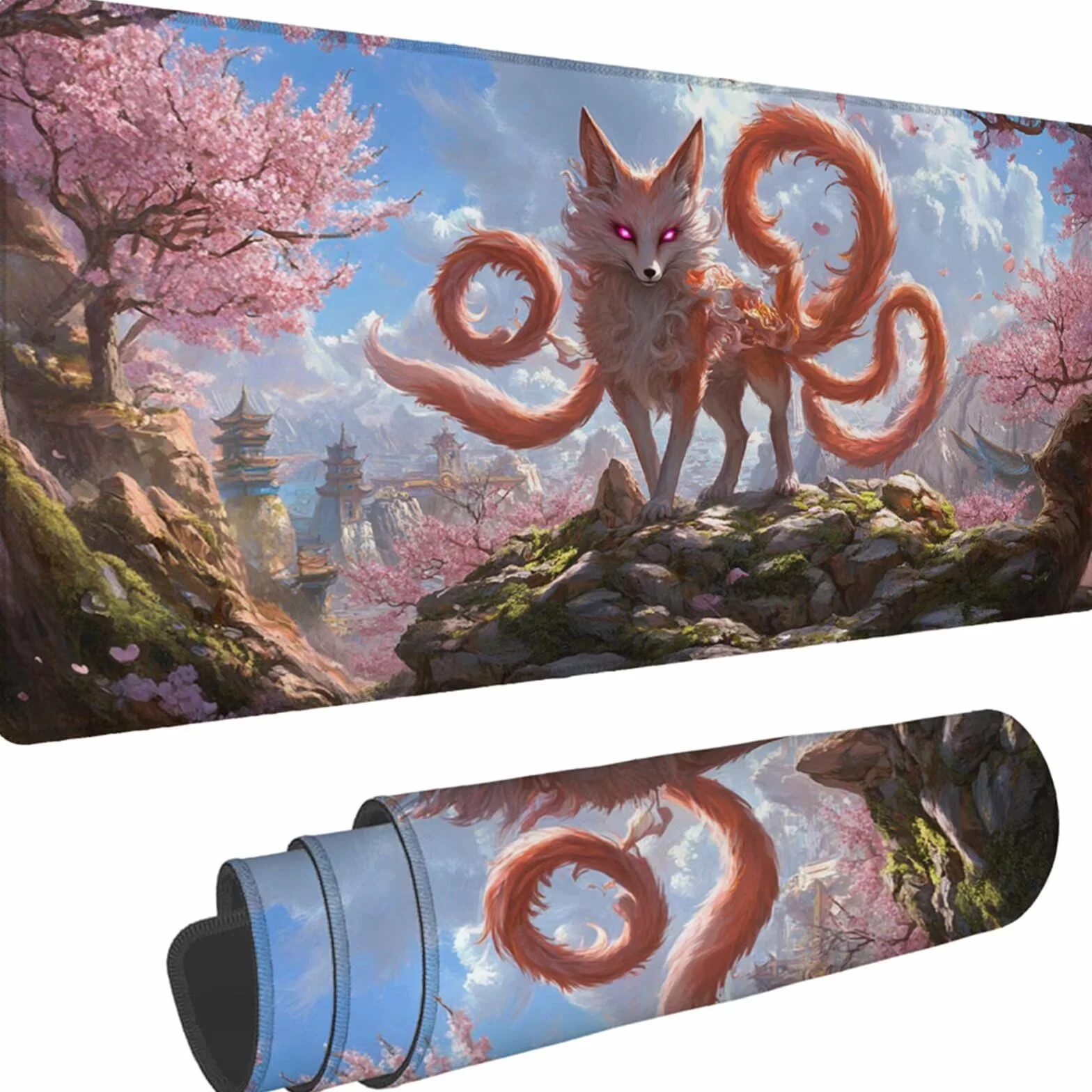 Gamingowa podkładka pod mysz 1200 x 600 x 3 mm, XXL, wodoszczelna, odporna na ścieranie, z przyszytymi krawędziami, niebieska, podkładka na biurko, poprawia prędkość i precyzję pod laptopa, komputer