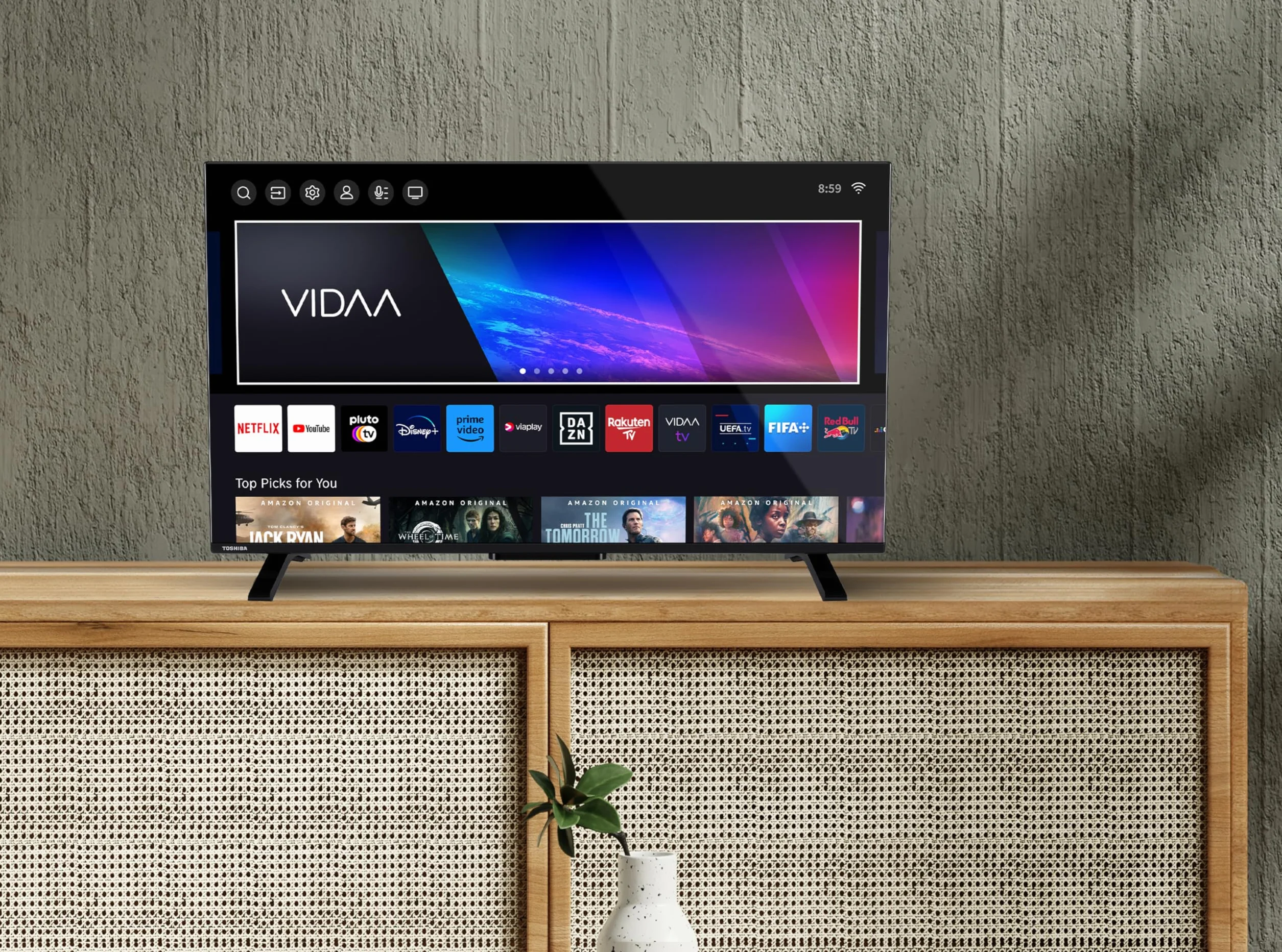 Toshiba Smart VIDAA, 43" Ultra HD 43UV2363DA TV 4K, 43", telewizor LED kompatybilny z Alexa, DVB-T2, technologią LED, Dolby Vision HDR10, HDMI 2.1
