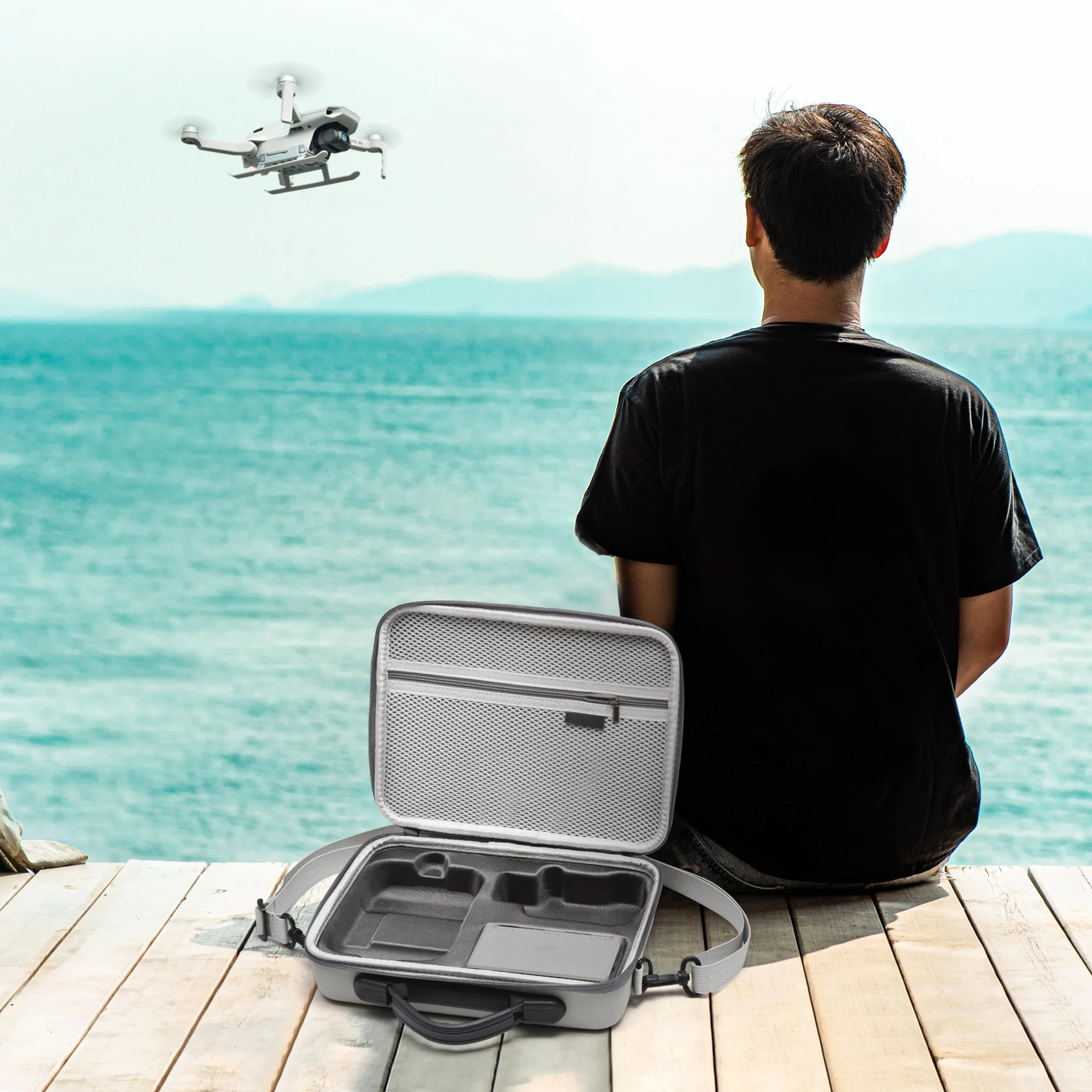 Tomat Przenośna Torba Podróżna 4K do DJI Mini 2 SE Fly More Combo, Akcesoria do Dronów, Szary, Kompaktowe