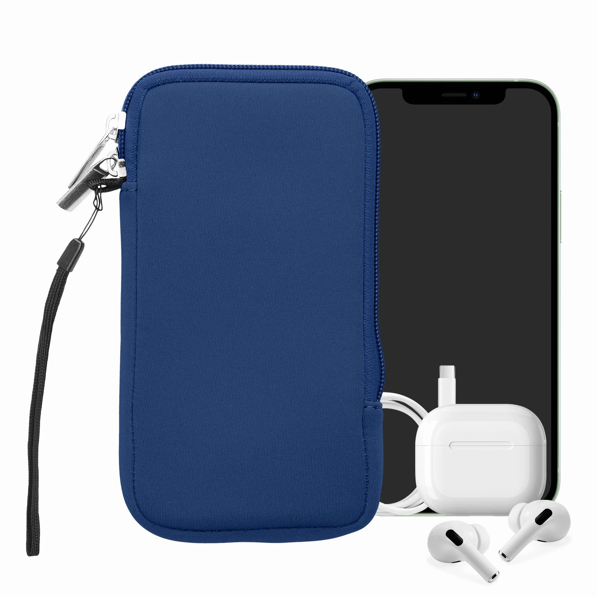 kwmobile Uniwersalne etui na telefon w rozmiarze XL - 6,7/17.3 cm - neoprenowe etui na smartfona z zamkiem błyskawicznym - wodoodporne etui na telefon komórkowy - rękaw w kolorze bałtyckim niebieskim