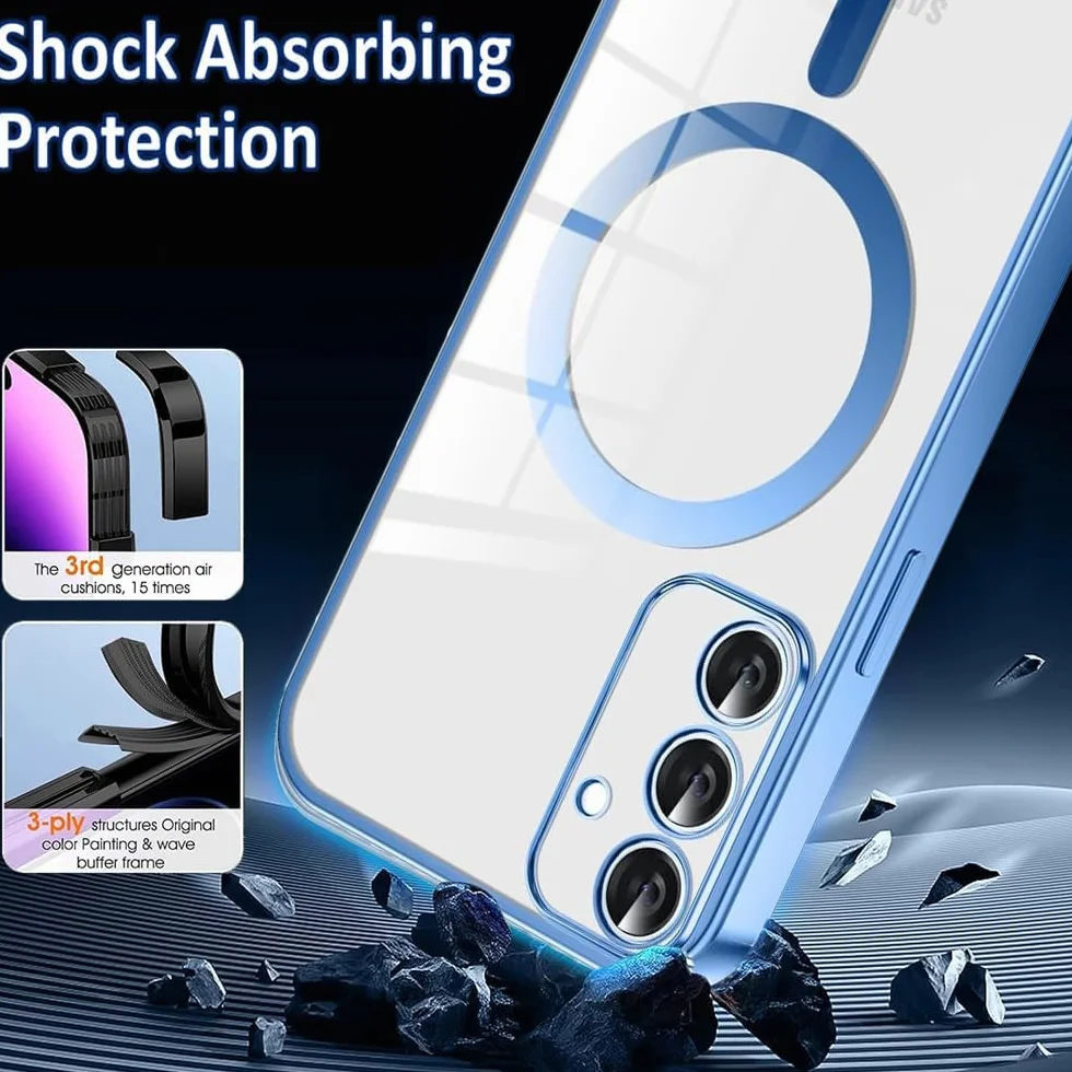 CaseLover Magnetyczne etui ochronne Samsung Galaxy A57 5G, przezroczyste silikonowe ze smyczką