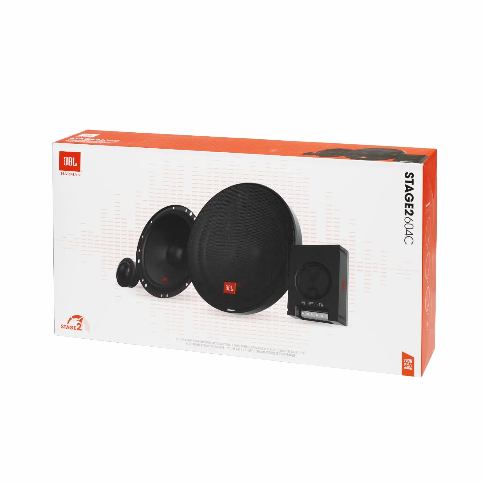 JBL STAGE2604C Dwudrożne Komponenty, Czarny, 275 W