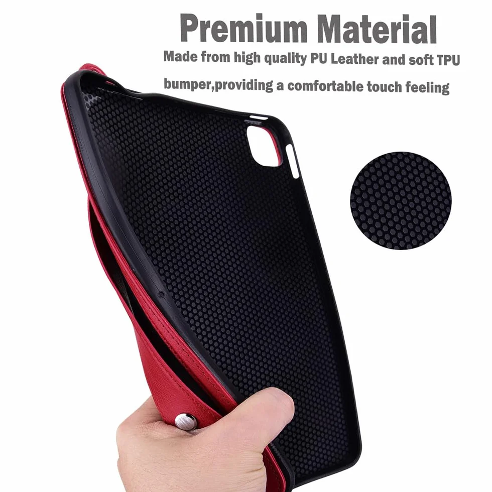 Generic Kompatybilne z iPadem Pro 27.9 cm (M4) 2024 (kolor: brązowy) skórzane etui z silikonowym paskiem na tył