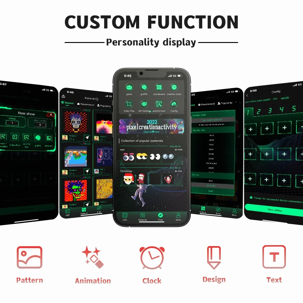 Samochodowy wyświetlacz LED emotikon animowany rysunek DIY telefon Bluetooth sterowanie głosem uniwersalny ekran LED interaktywny ekran LED do domu sklepu tylna szyba interaktywny ekran reklamowy