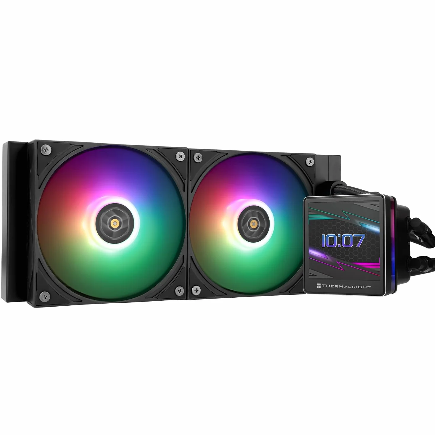 TR Grand Vision 240 ARGB Black AIO CPU, ekran LCD IPS o rozdzielczości 480 x 480, do AM5/LGA1851/1700,3,4 cala, magnetyczny ekran LCD do obrazów-czarny