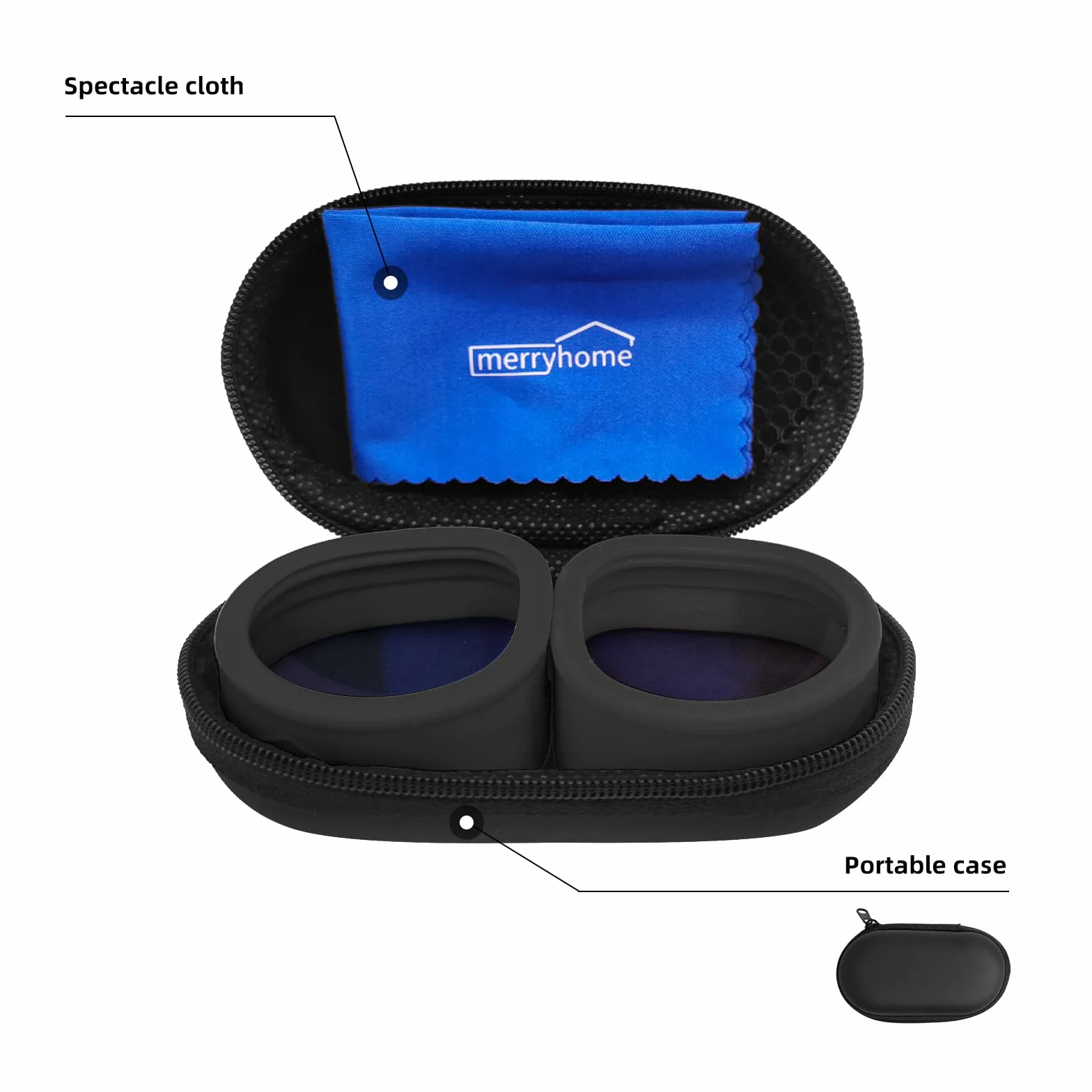 Okulary VR z niebieskim światłem, osłona obiektywu, kompatybilne z akcesoriami Quest 2, merryhome Design, podkładka dystansowa do okularów, wymiana soczewek, antyodblaskowa, przeciwpyłowa, łatwa w