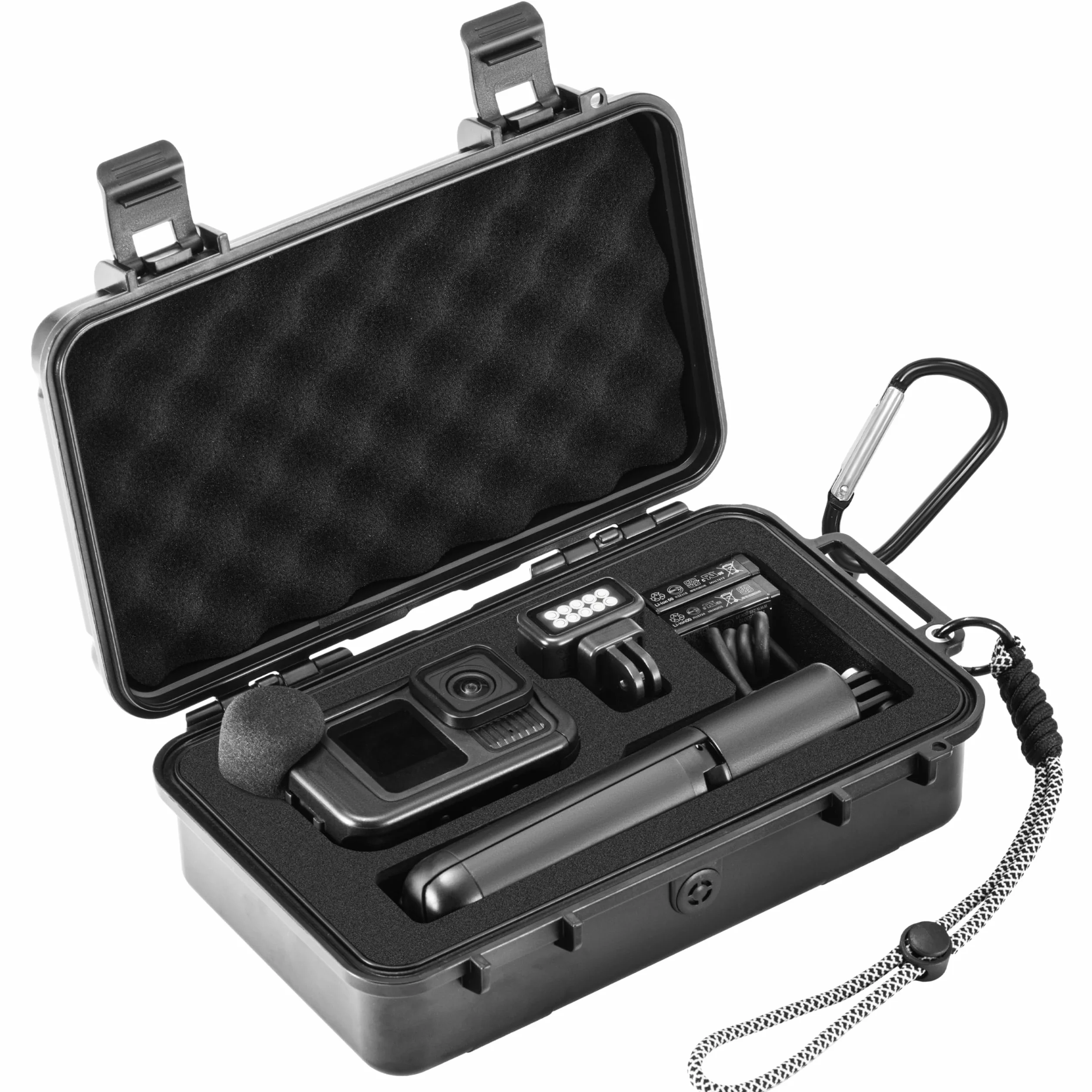 Twarde etui do Gopro Hero 13/12/11/10/9 Media Mod/Volta/Light Mod, odporny na odpady, organizer podróżny do przechowywania Go Pro Hero z 2 bateriami, akcesoria